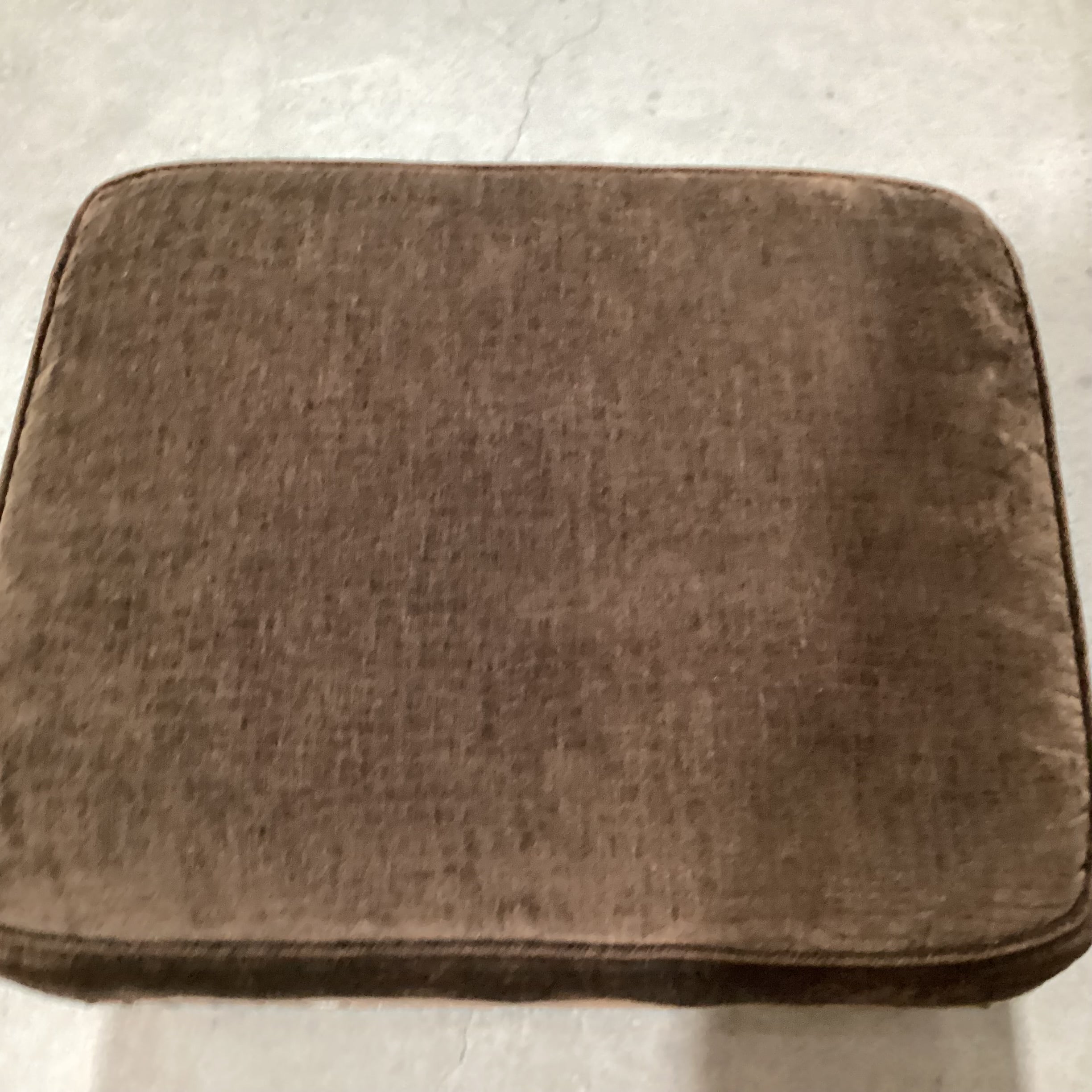 Wesley Hall Collection Distressed Leather Nailhead & Brown Upholstered Ottoman 26"x 21"x 15"