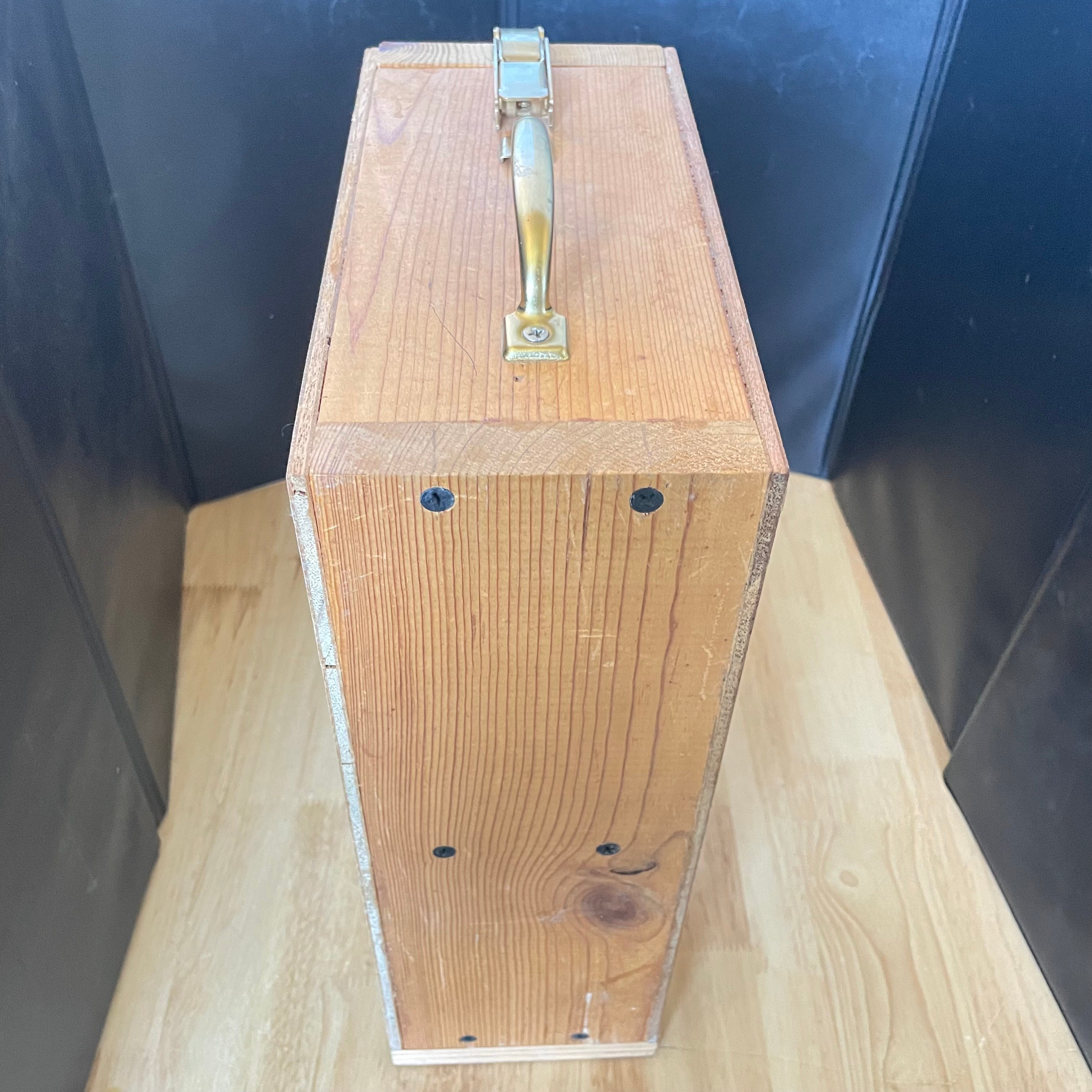 Vintage Wood Artist Studio Desktop 16 Slot Small Print Drying Box, 9.5"x 4.5"x 14"