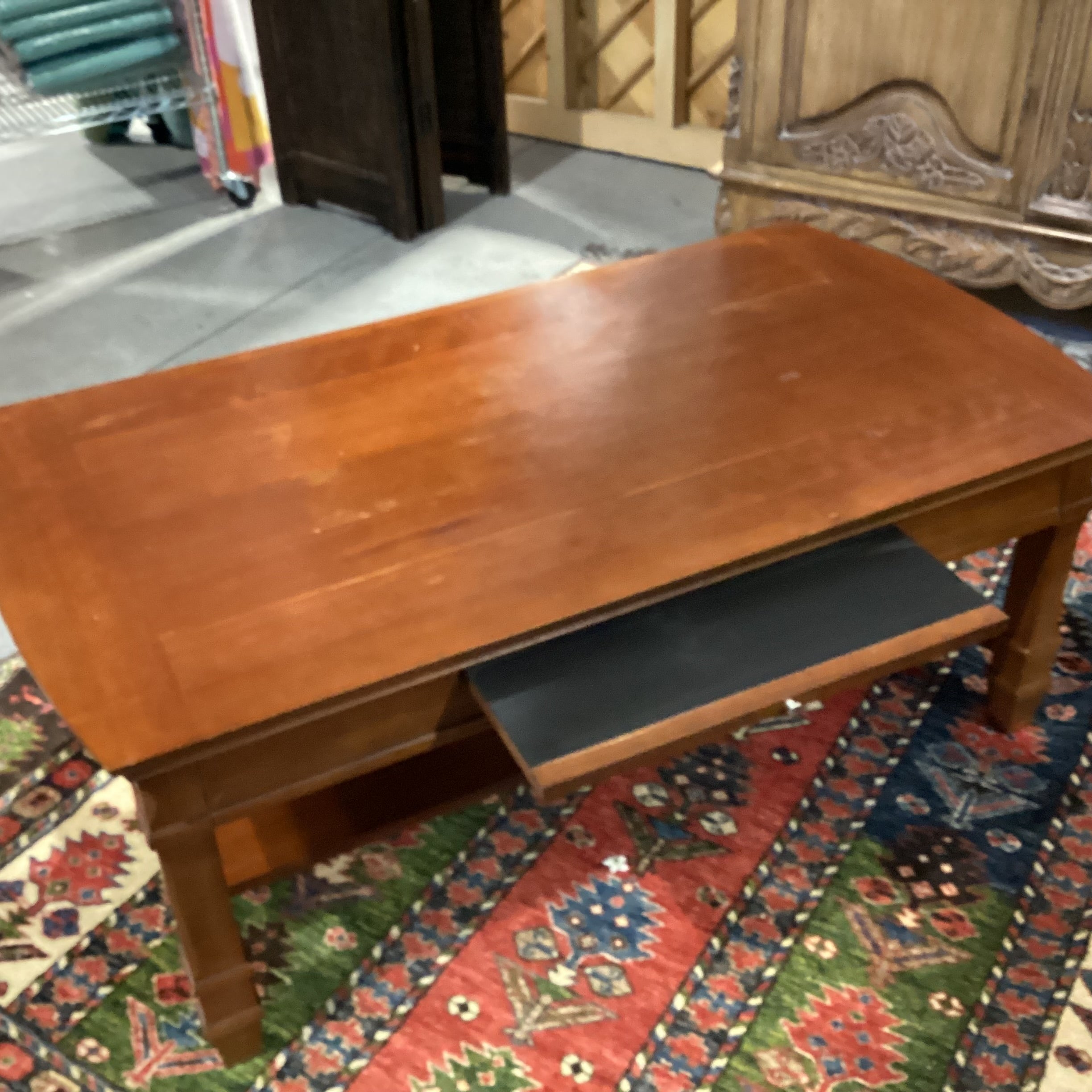 Finished Wood with 2 Pullouts & Bottom Shelf Coffee Table 50"x 27.5"x 19.5"