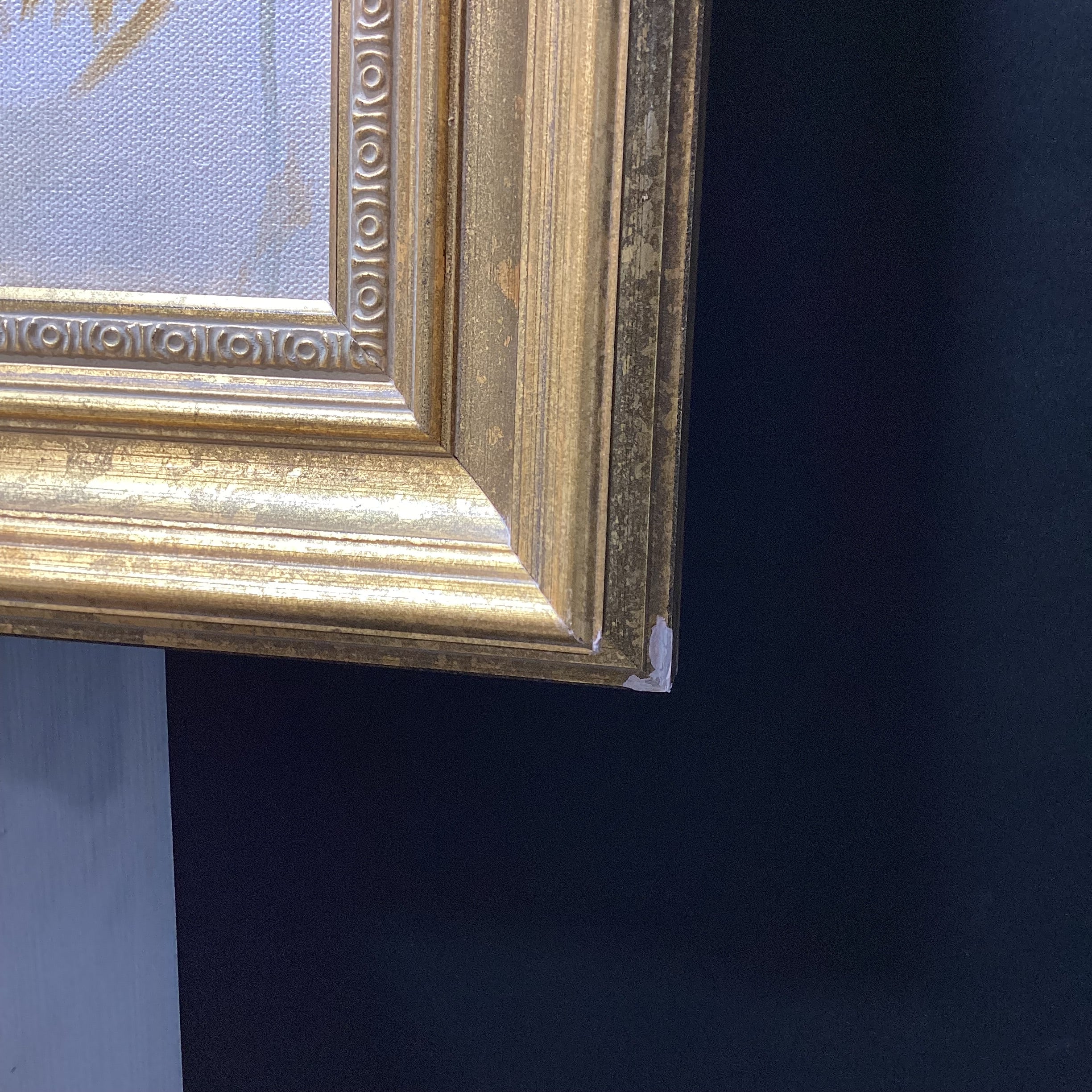 Artist Signed Figure Study Painting Print In Gold Frame 35" x 45"