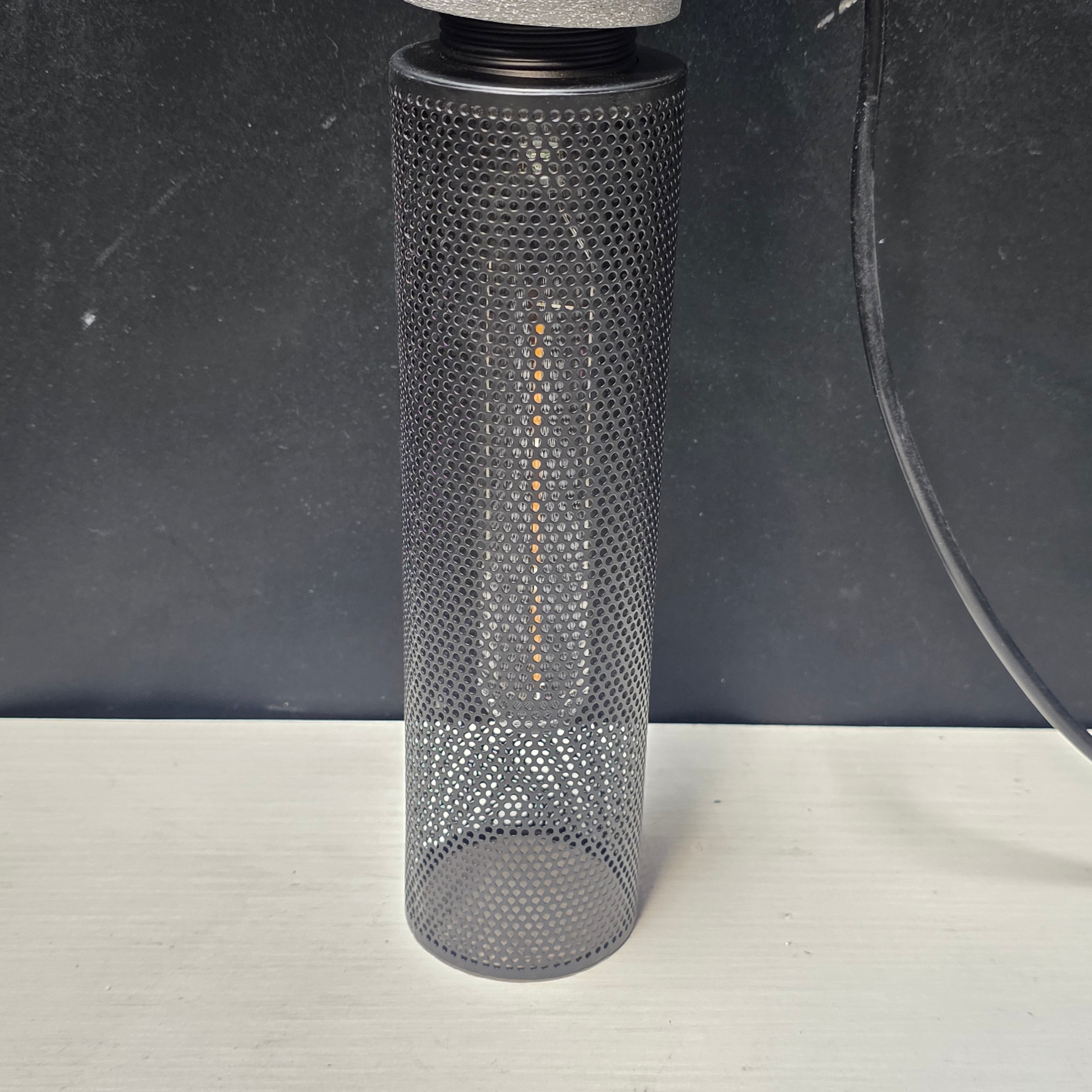 NEW Concrete Linear Caged Lightbulb Pendant  2.5"D x 14.25"