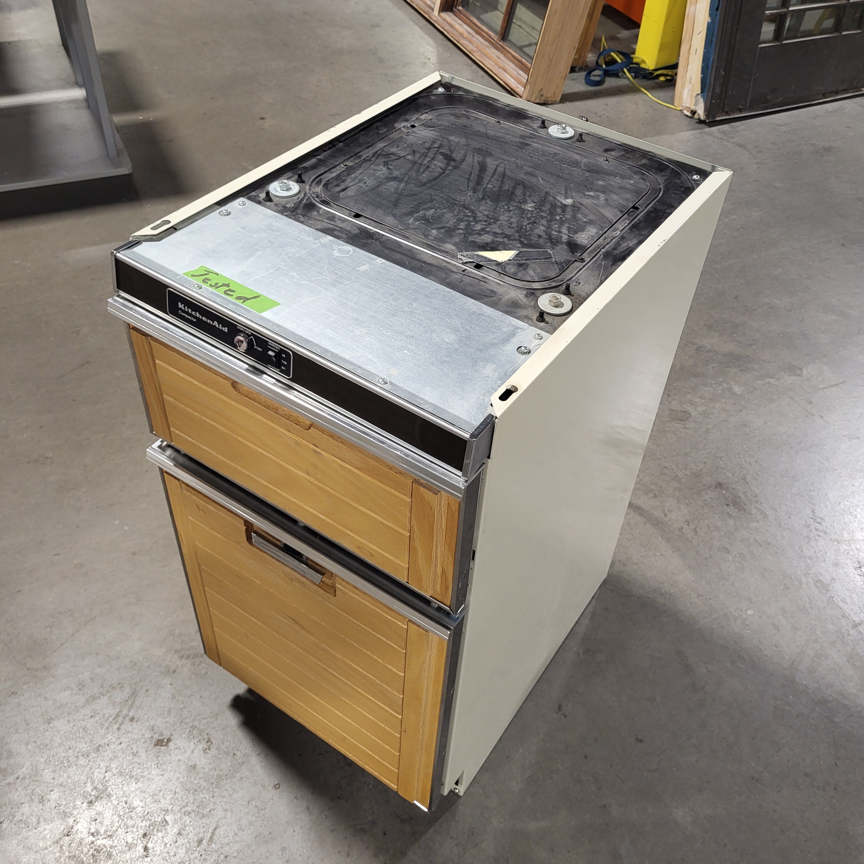 KitchenAid Wood Paneled Trash Compactor 18"x 24.5"x 34.5"