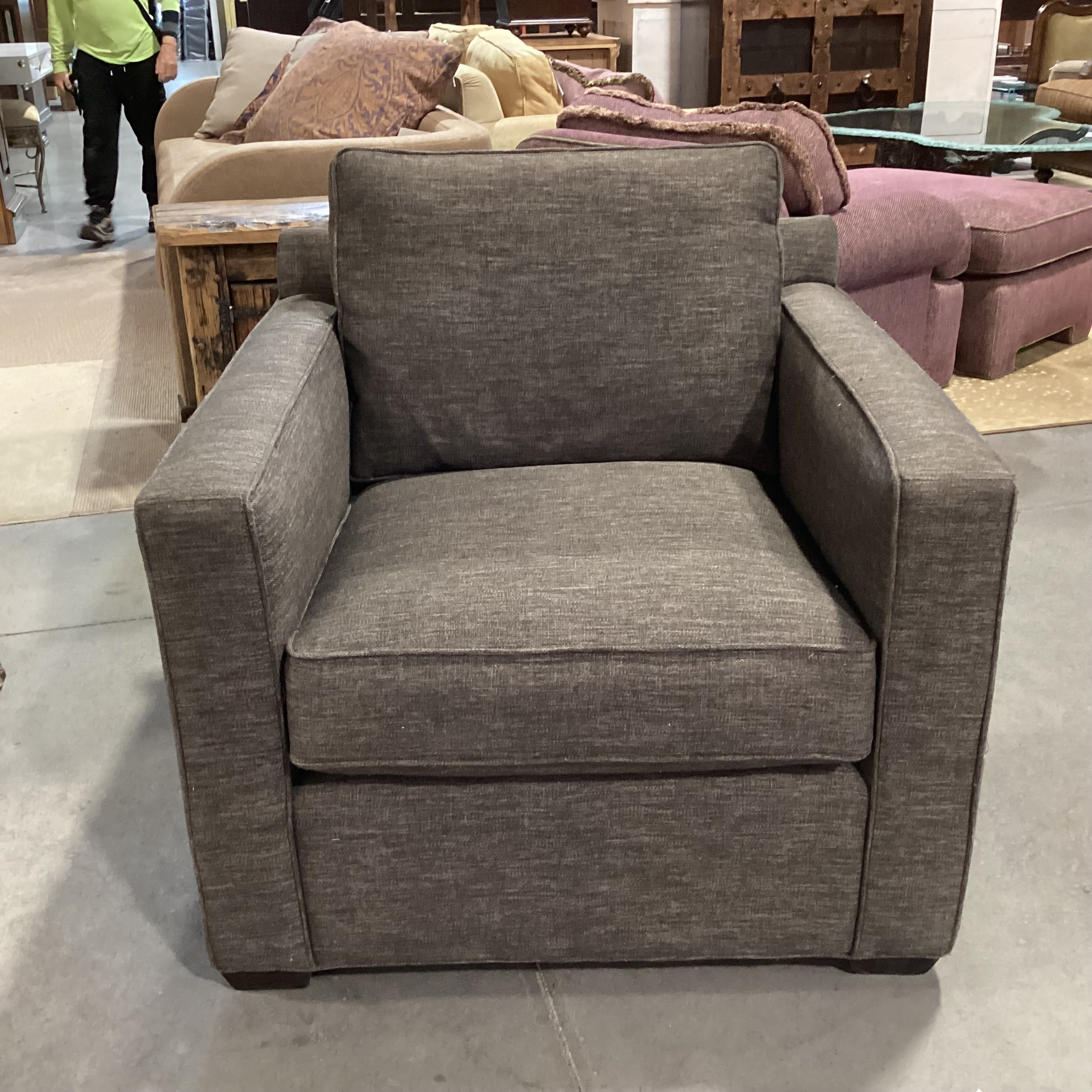 Crate & Barrel Brown Woven Track Arm Chair 35"x 36"x 30"