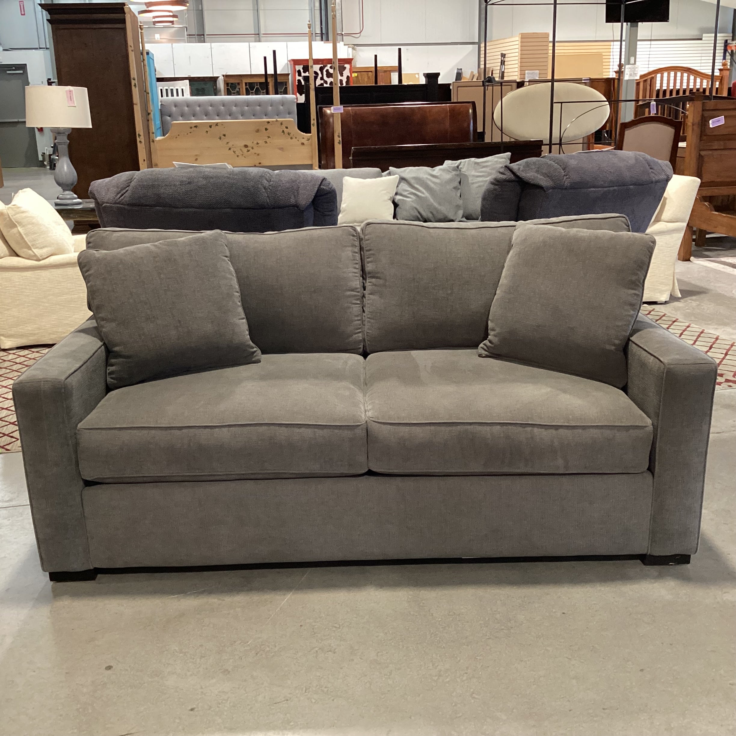 Room & Board Grey Woven Full Sleeper Sofa 75"x 39"x 31"