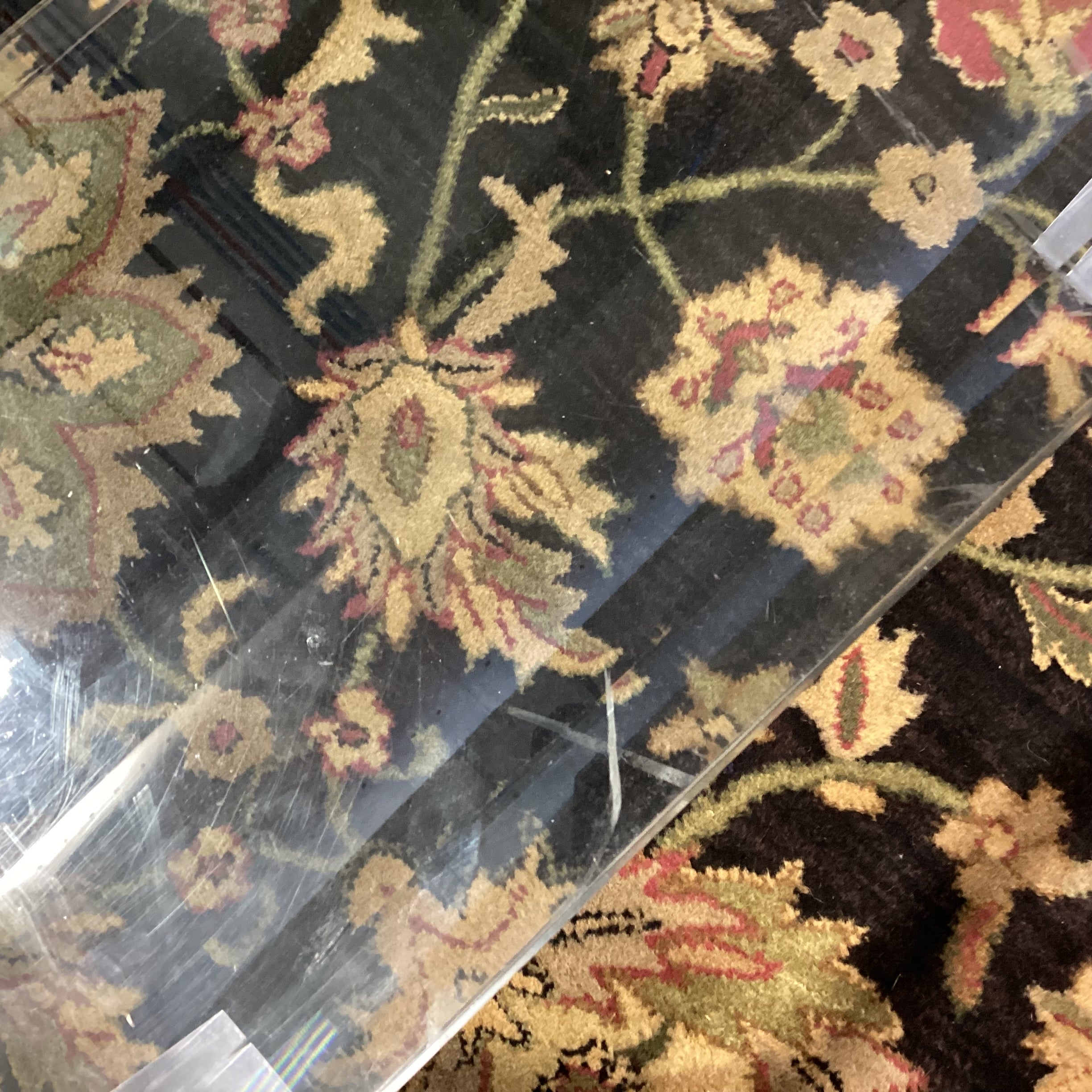 Modern Lucite & Glass Coffee Table 42"x 42"x 19"
