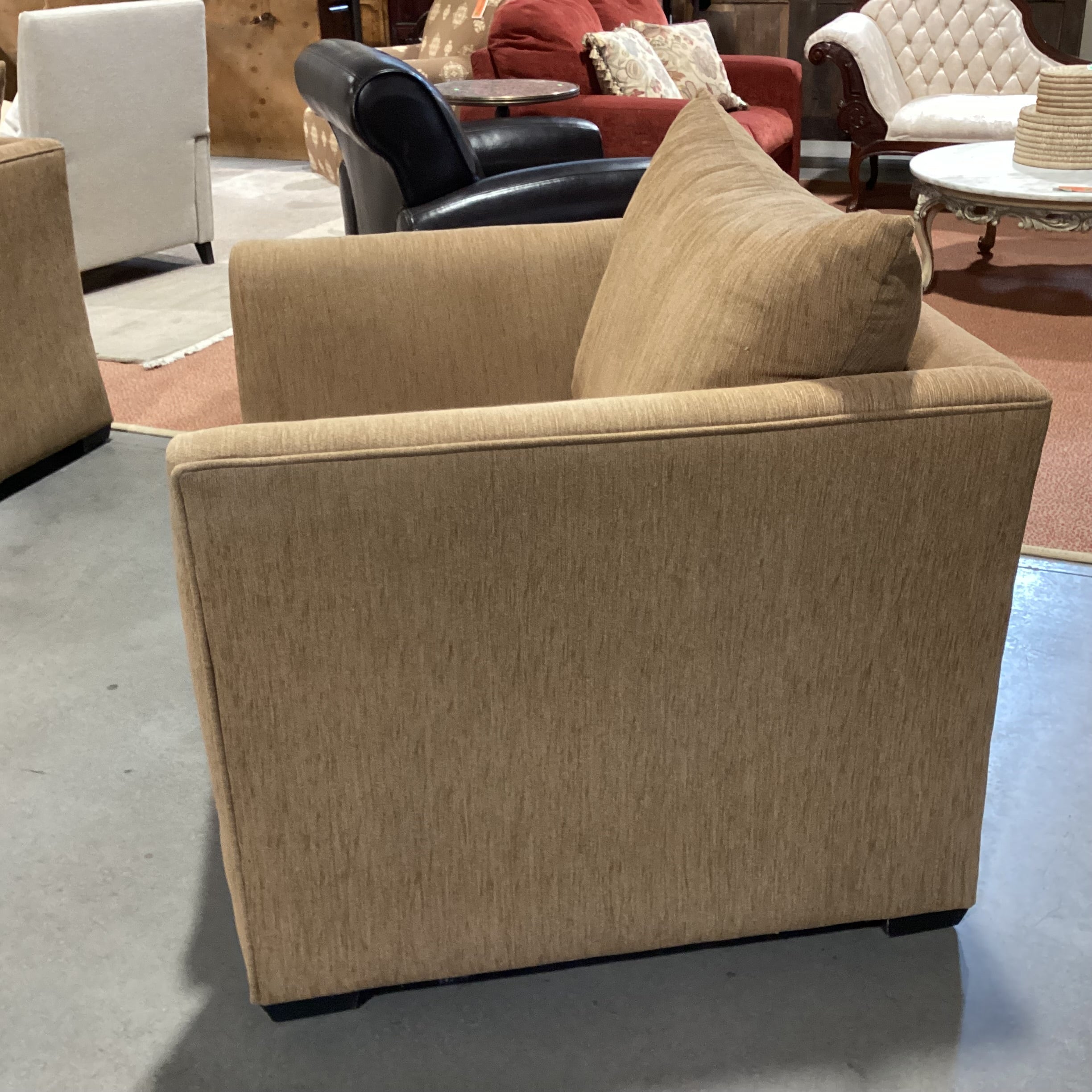 Golden Tan Woven High Arm Oversized Chair 39"x 38"x 32"