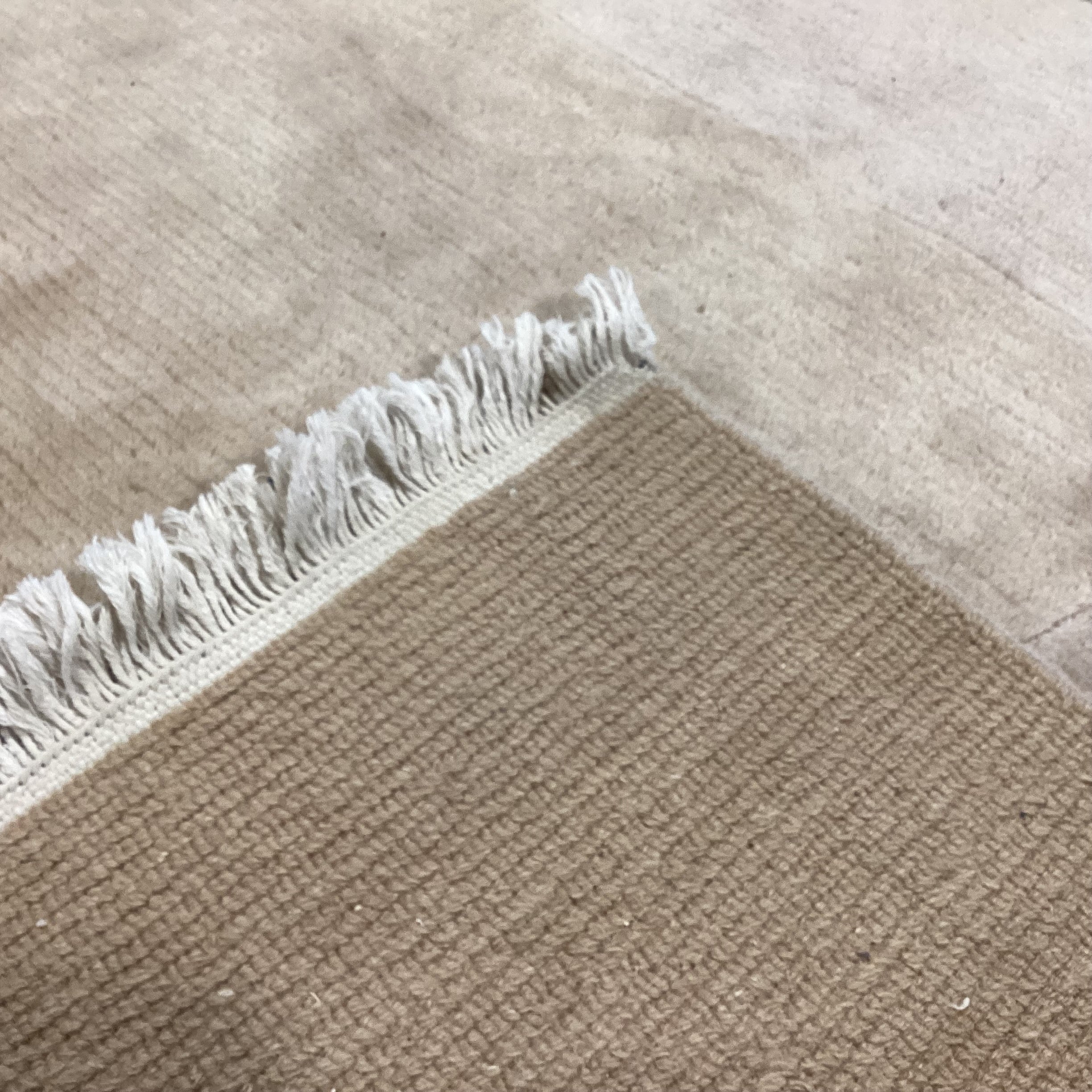 Cream Beige Tan Taupe Modern with Leaf Design Hand Woven Wool Rug 10’ x 15’4”