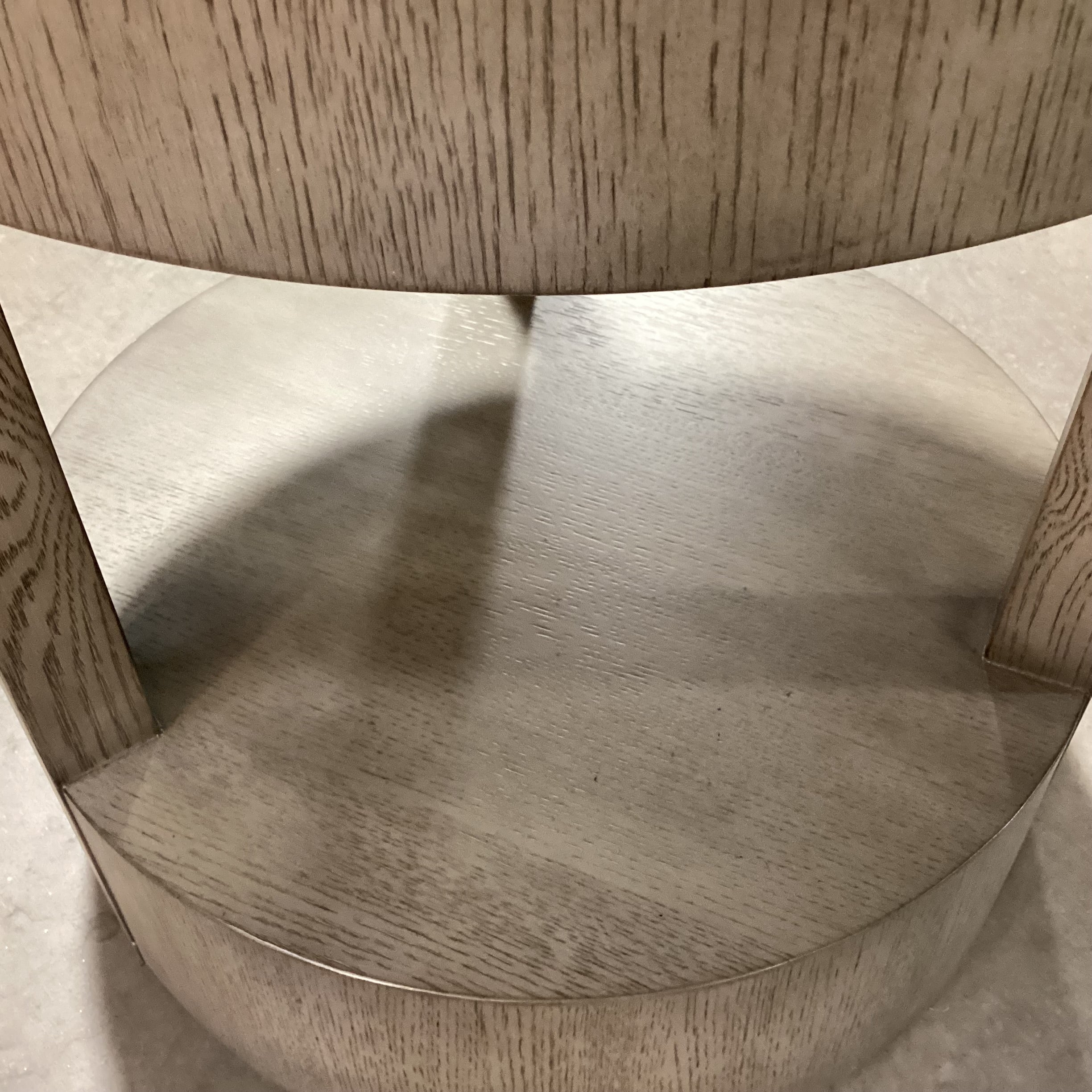 Bernhardt Interiors Calder Grey finished Wood Veneer 2 Tiered Round End Table 20.5" Diameter x 26.5"