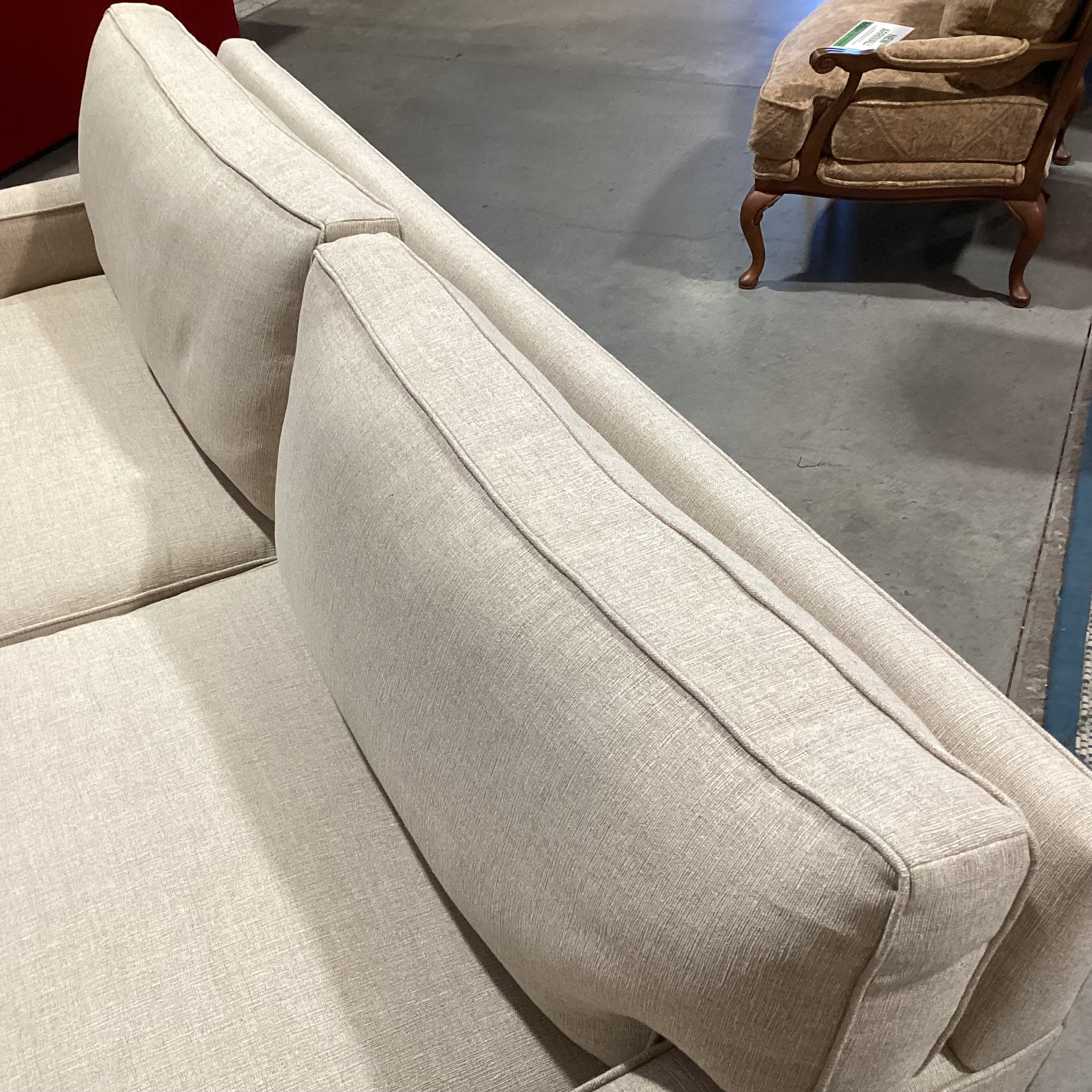 Barclay Buttera Home Los Angeles Oatmeal Heavy Texture Down Mix Custom Sofa 98"x 41"x 32"