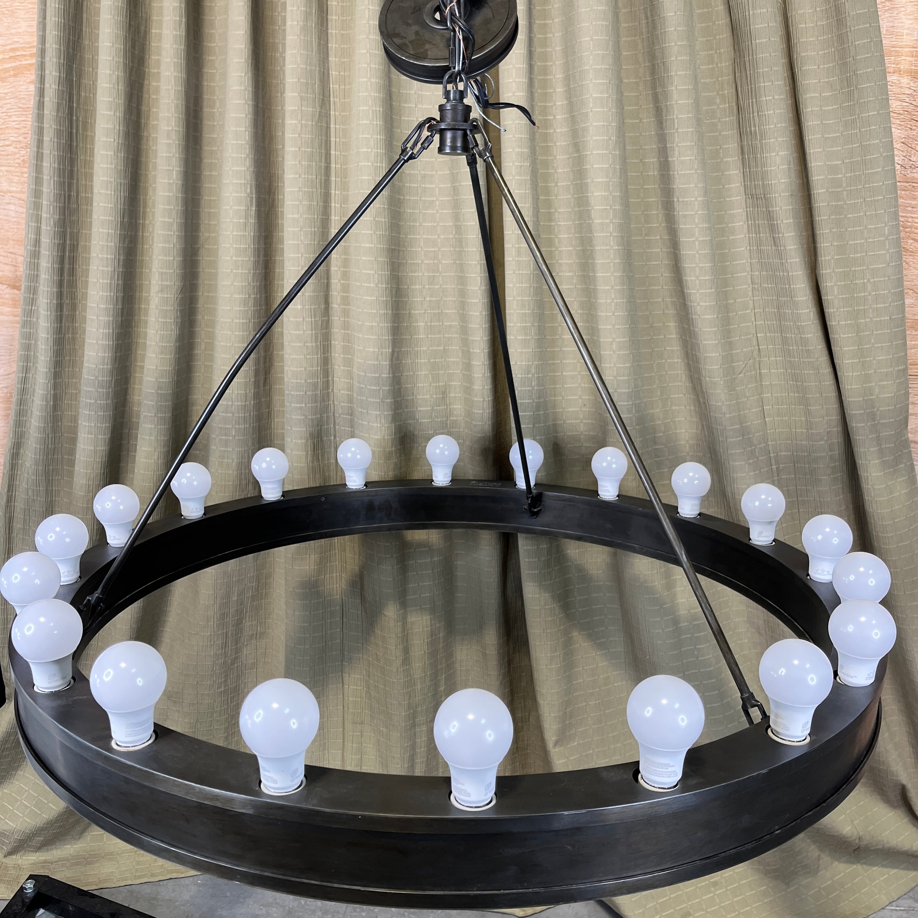 Ralph Lauren Roark 20-Light Aged Iron Modular Ring Chandelier 40" Diameter x 24.5"