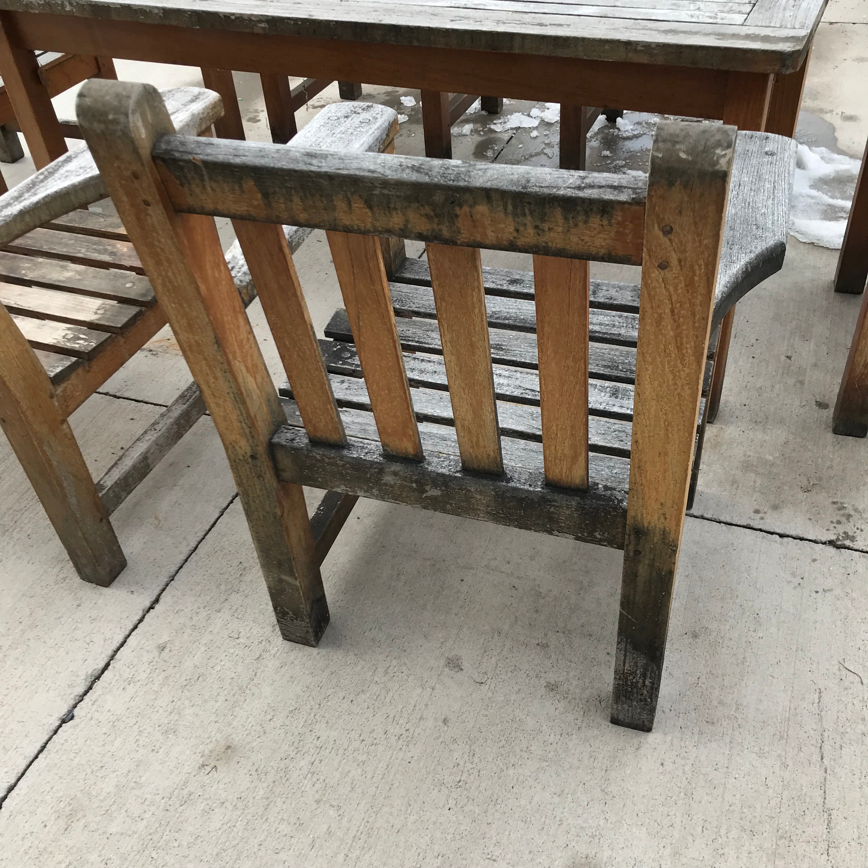 65"x 31"x 28" Barlow&Tyree Teak Patio Table Set W/ 6 Chairs