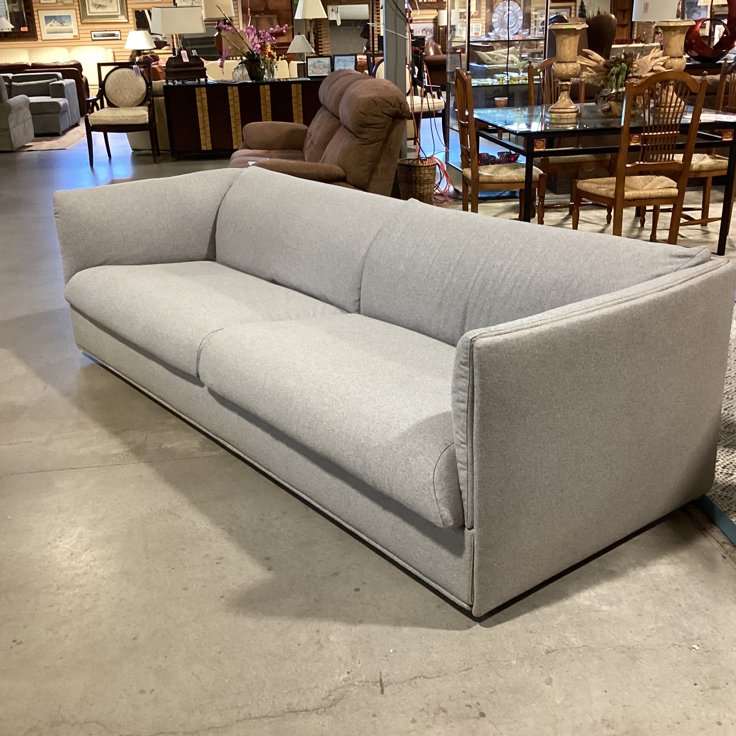 LEMA Italian Luxury Grey Wool Modern Sofa 101"x 38"x 30"