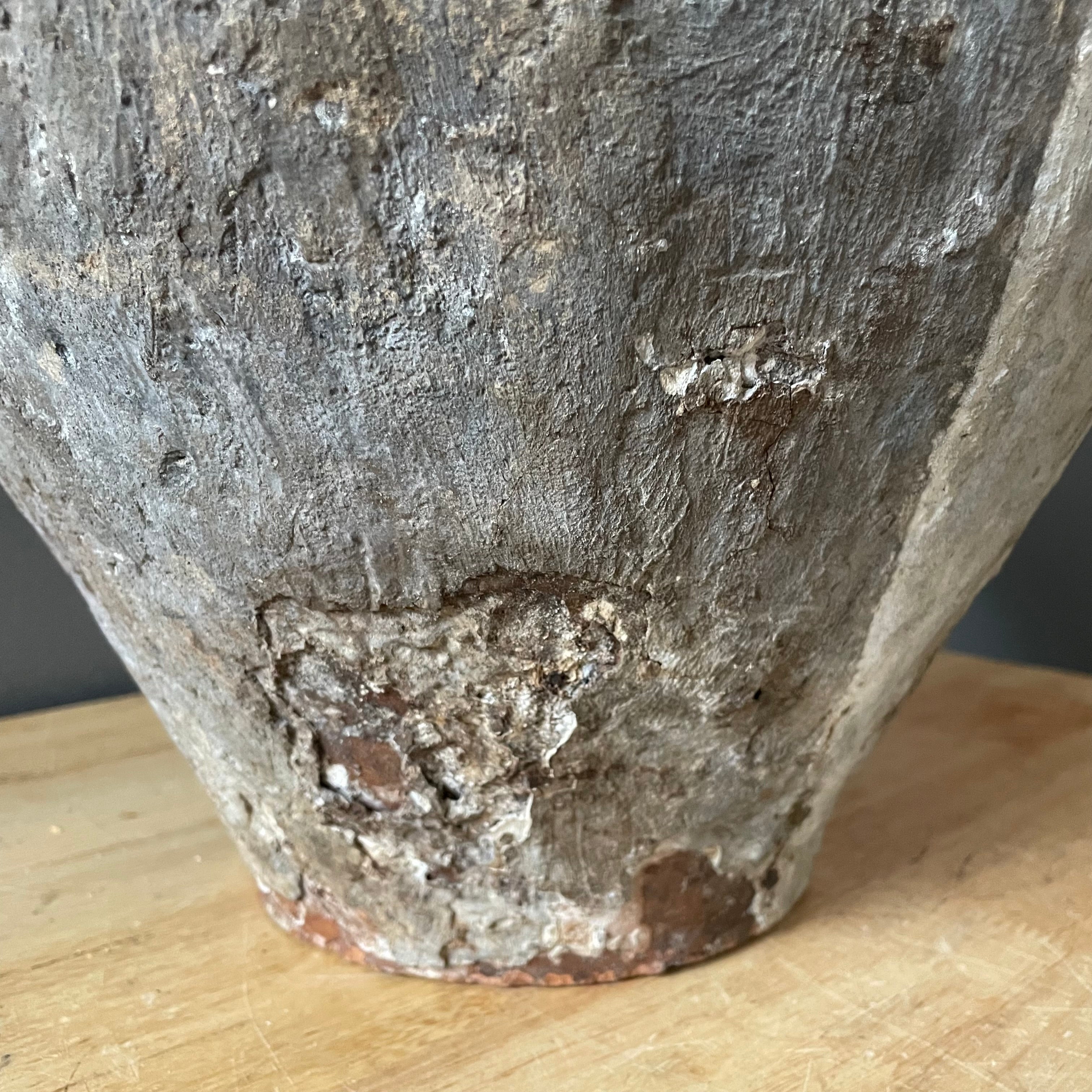 Vintage Turkish Handcrafted Large Olive Oil Storage Jar, 15"x 24"