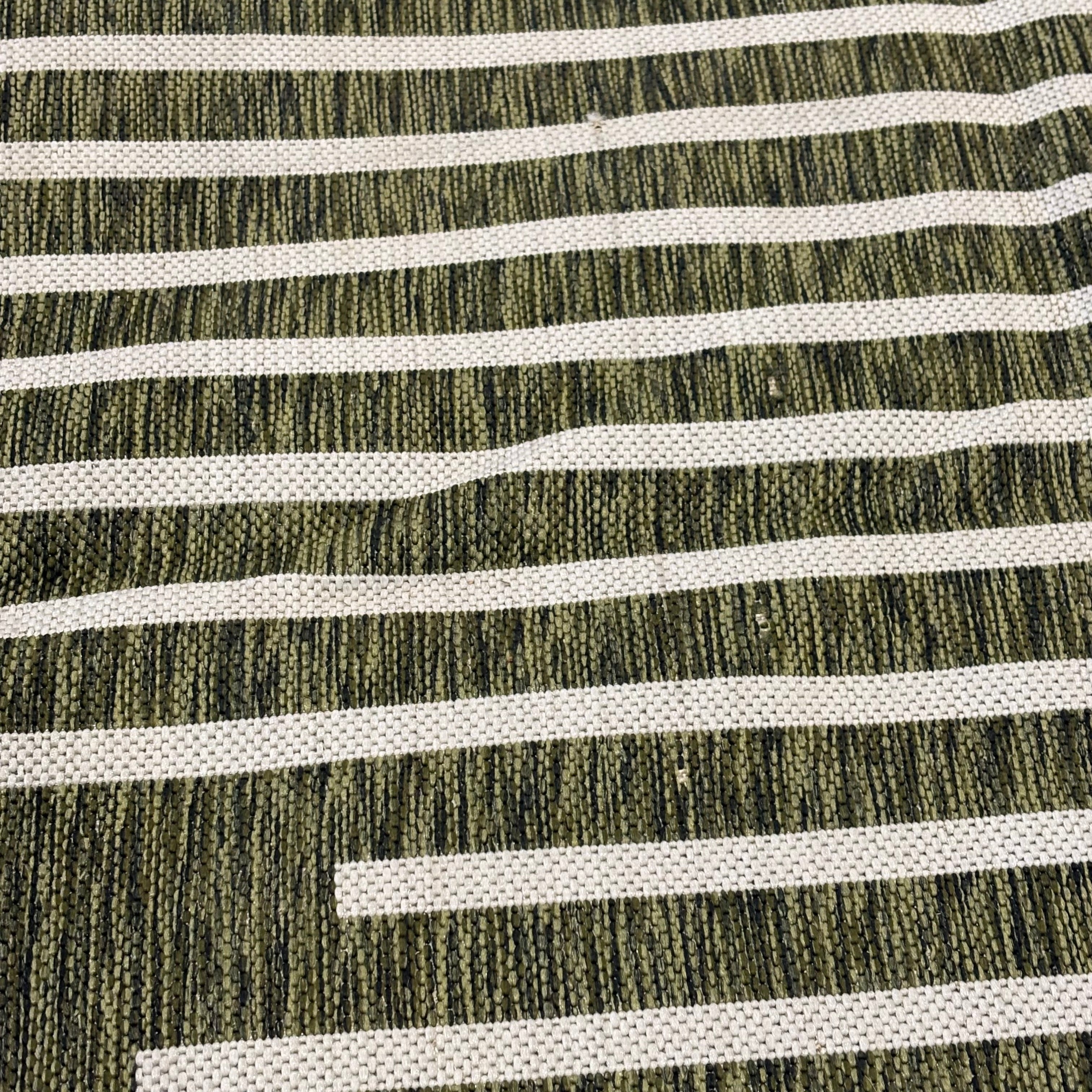 Unique Loom Green Geometric Round Poly Outdoor Rug 13' Diameter