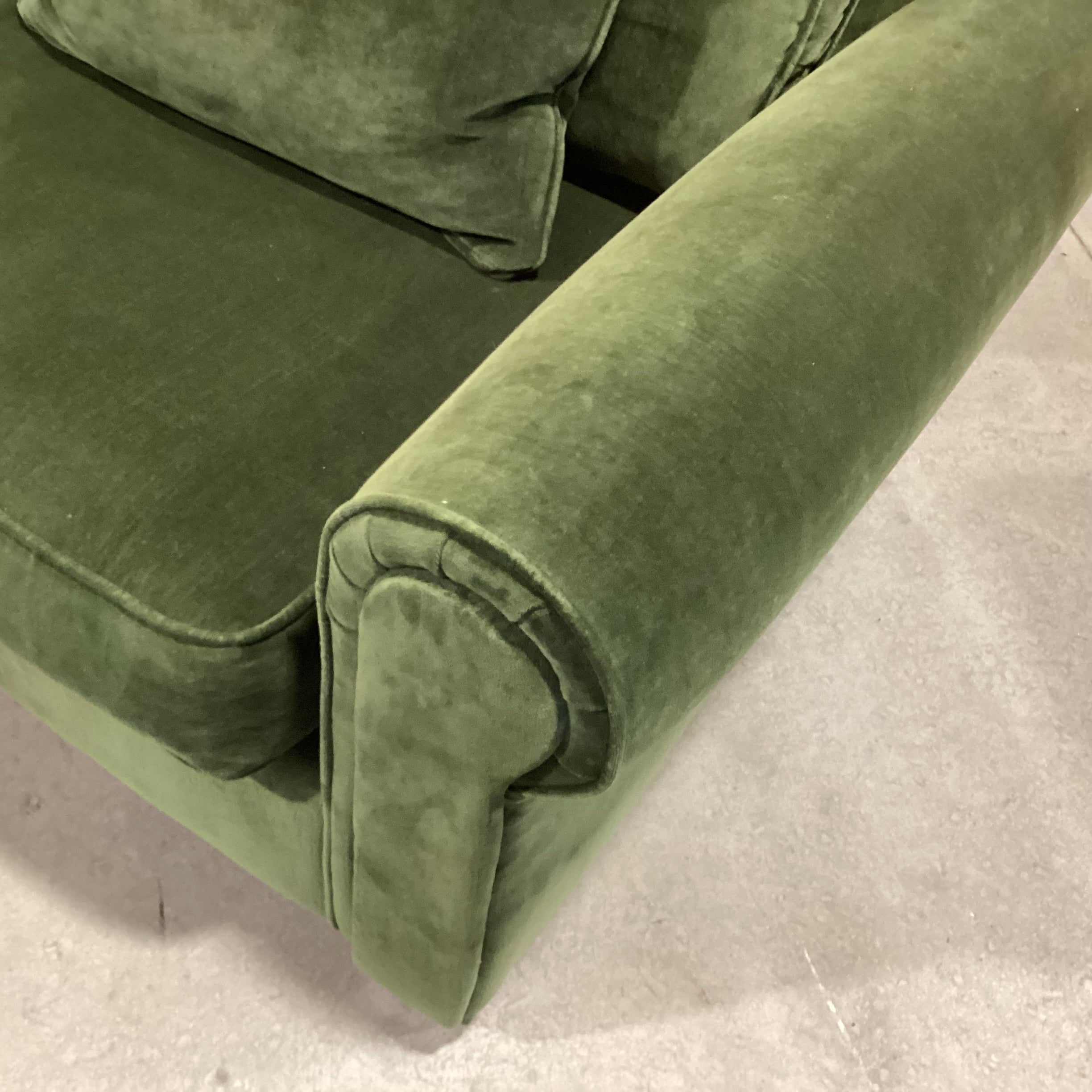 Pottery Barn Green Velvet Down Mix Chair 46"x 38"x 32"