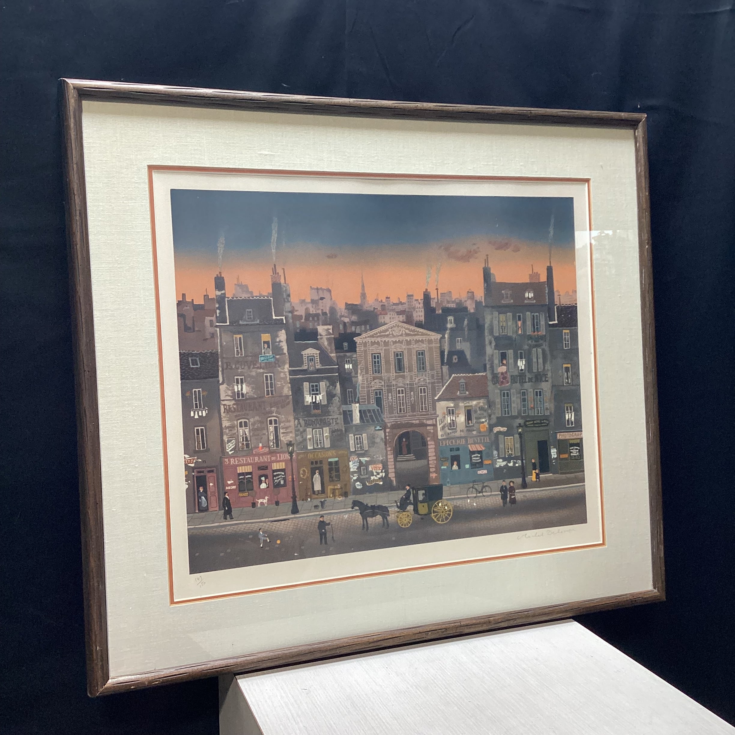 Michel Delacroix Pencil Signed "Crepuscule" Limited Edition Lithograph Print 33.5" x 30"