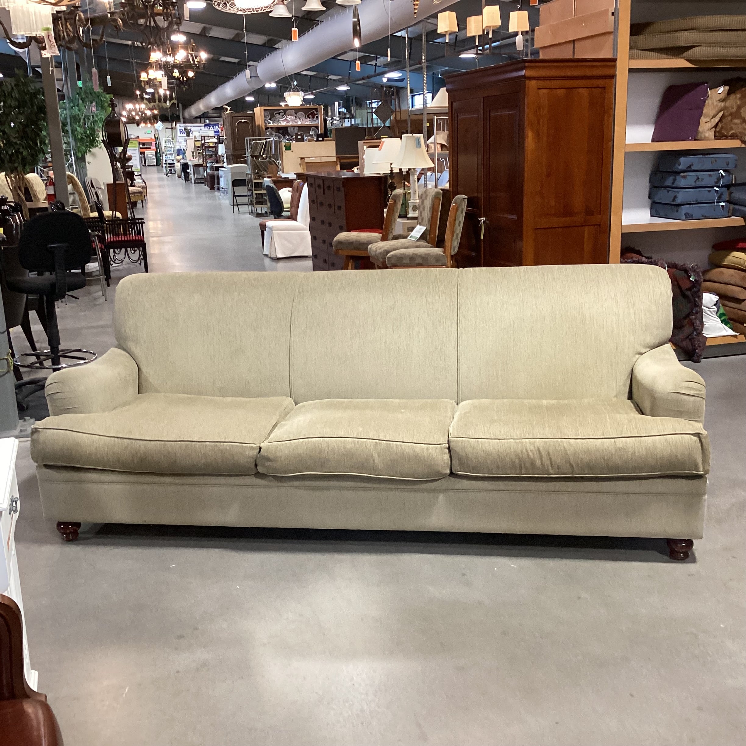 Salmo's Custom Design Light Sage Woven Sofa 100"x 44"x 38"