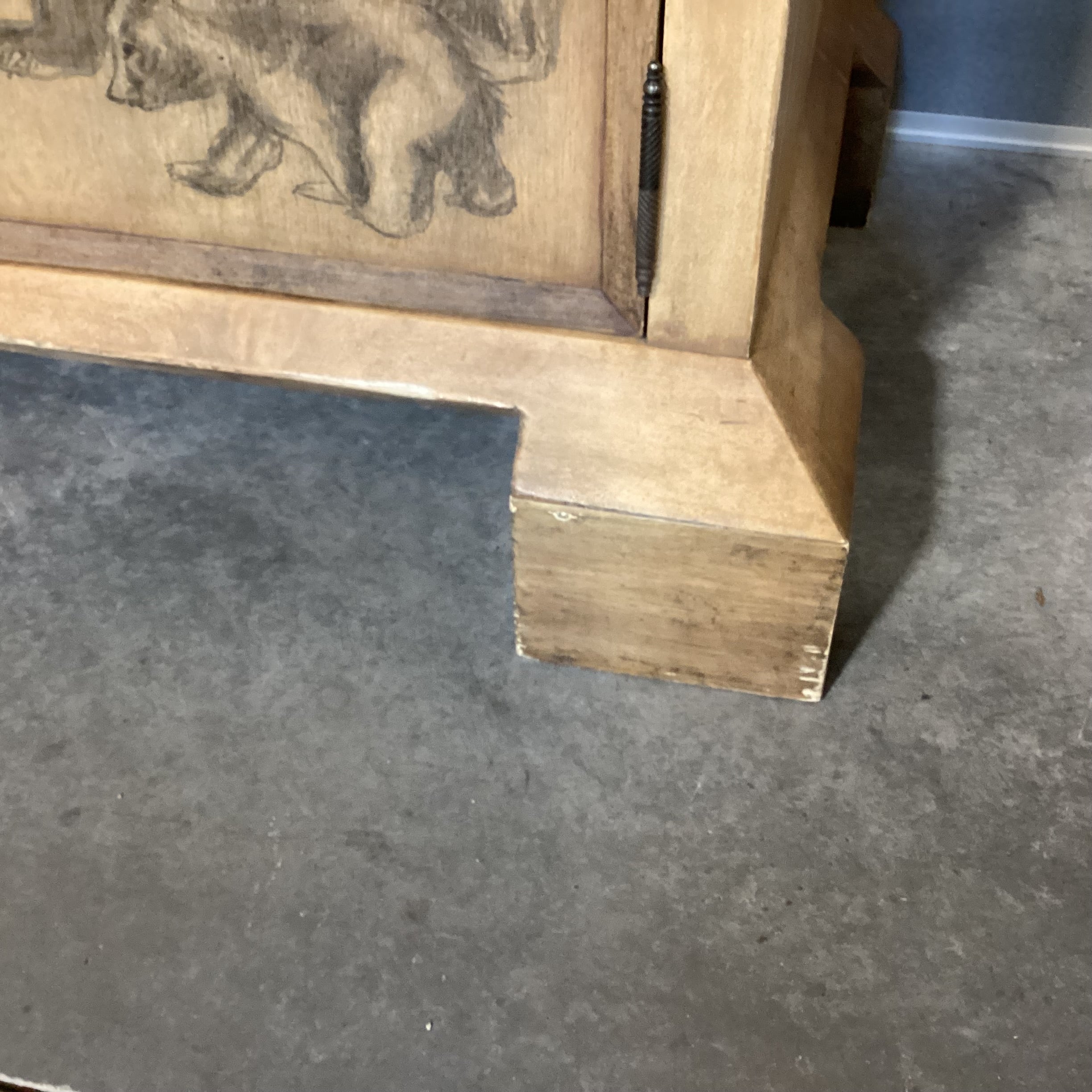 Custom Cabinetry Antiqued Wash with Forest Animals 2 Piece with Hutch Credenza 72"x 21"x 96"