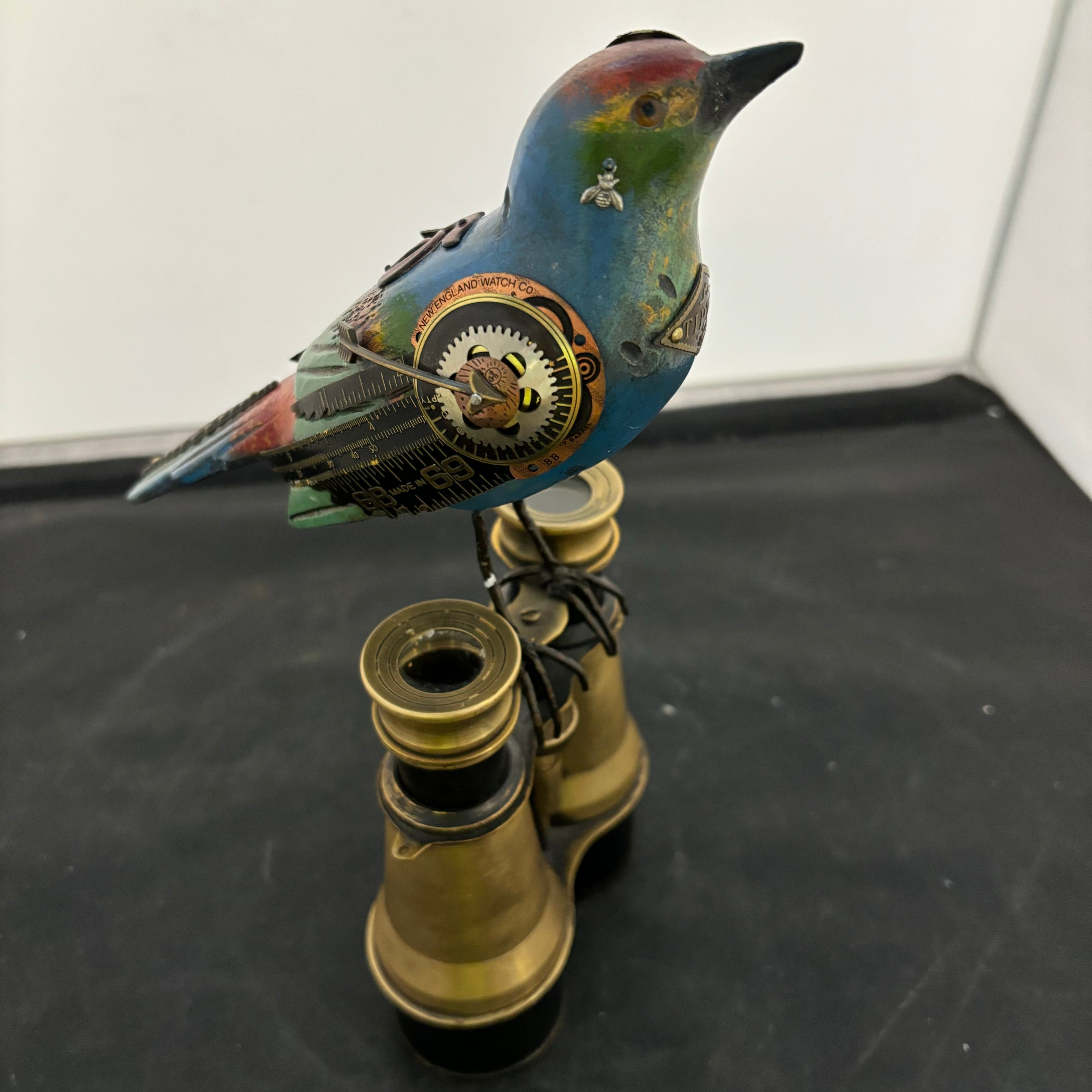 Mullanium Rare Bird on Binoculars by Jim and Tori Mullan 10.5"x 5"