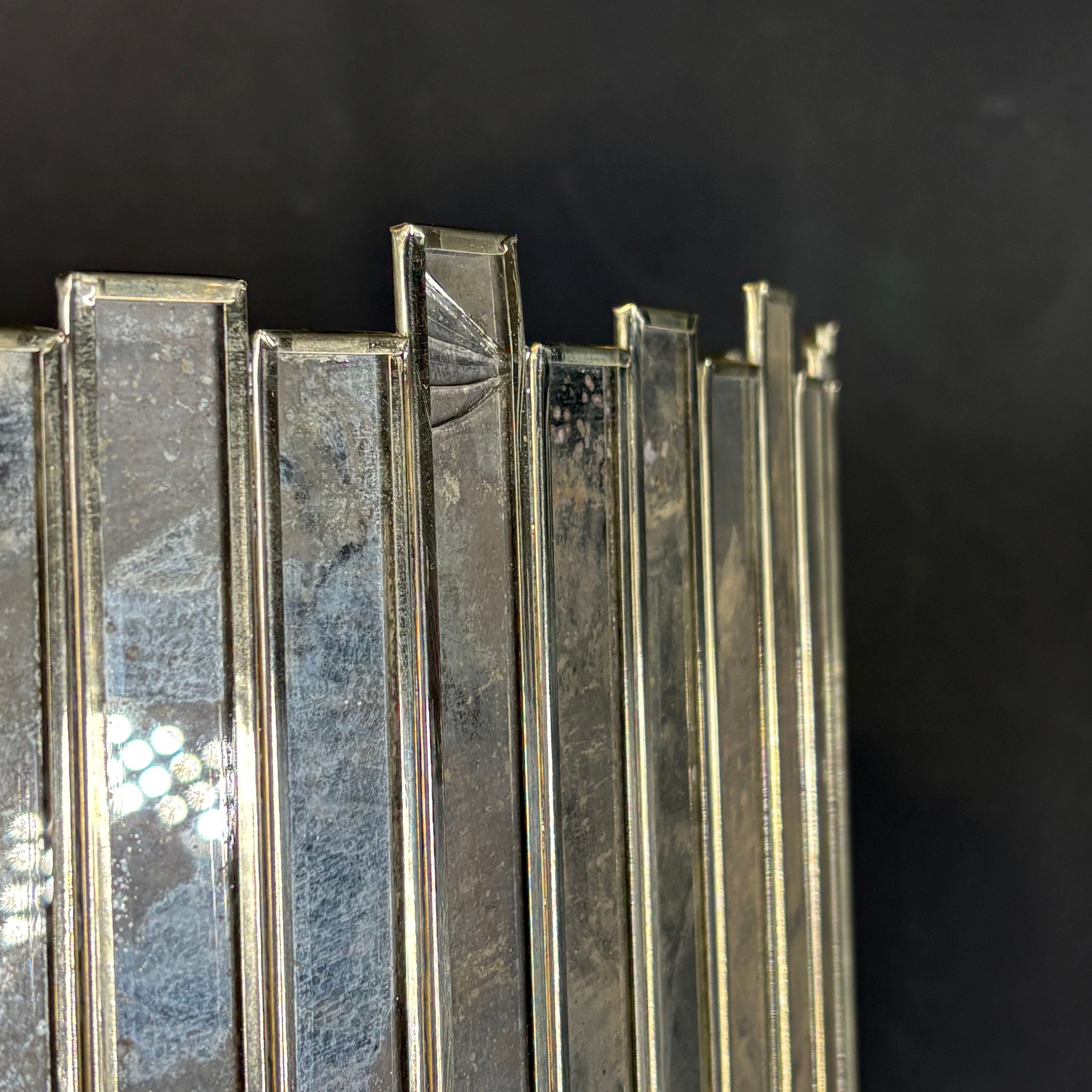 Worlds Away 3-Light Chrome and Antiqued Glass Chandelier 17” Diameter x 21.5”