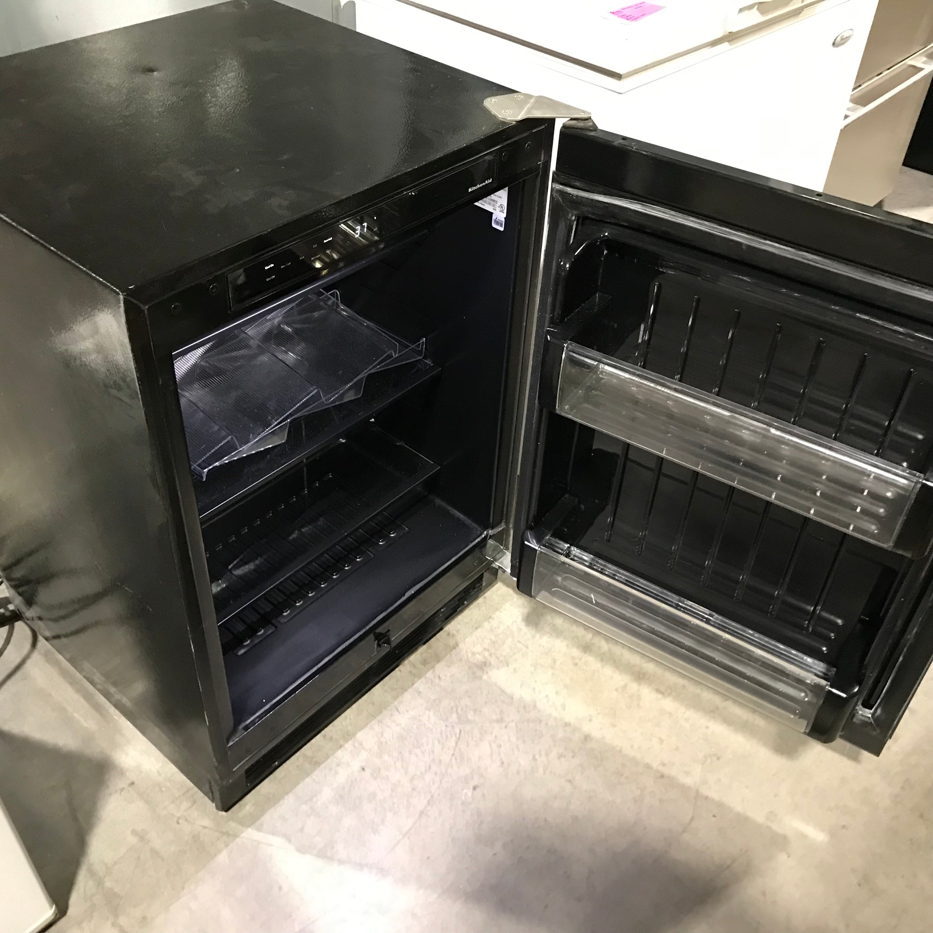 KitchenAid Black, Metal Front, Under-The-Counter Refrigerator 24"x 24"x 35"