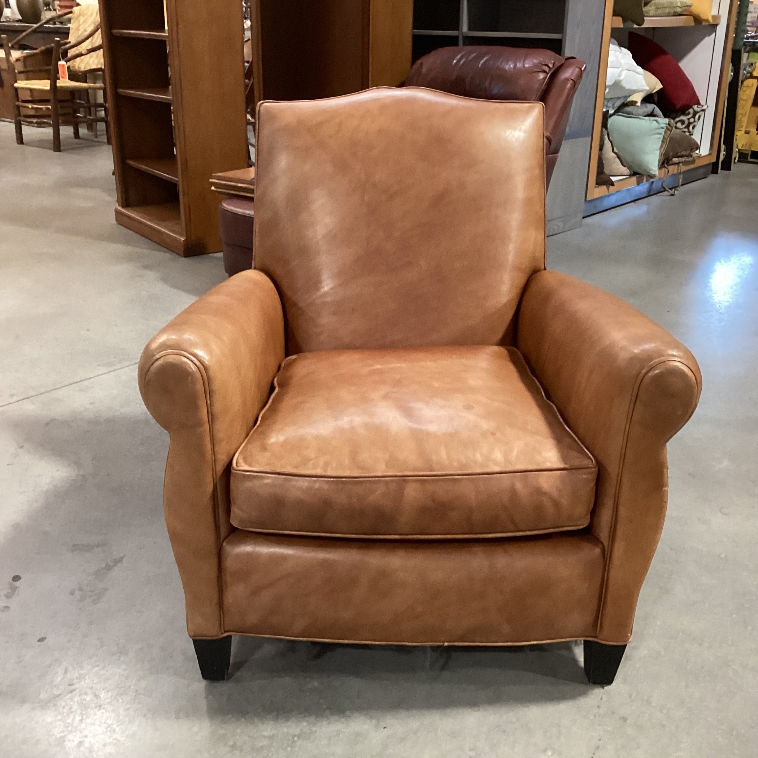 Lee Industries Leather with Back Nailhead Club Chair 31"x 35"x 33"