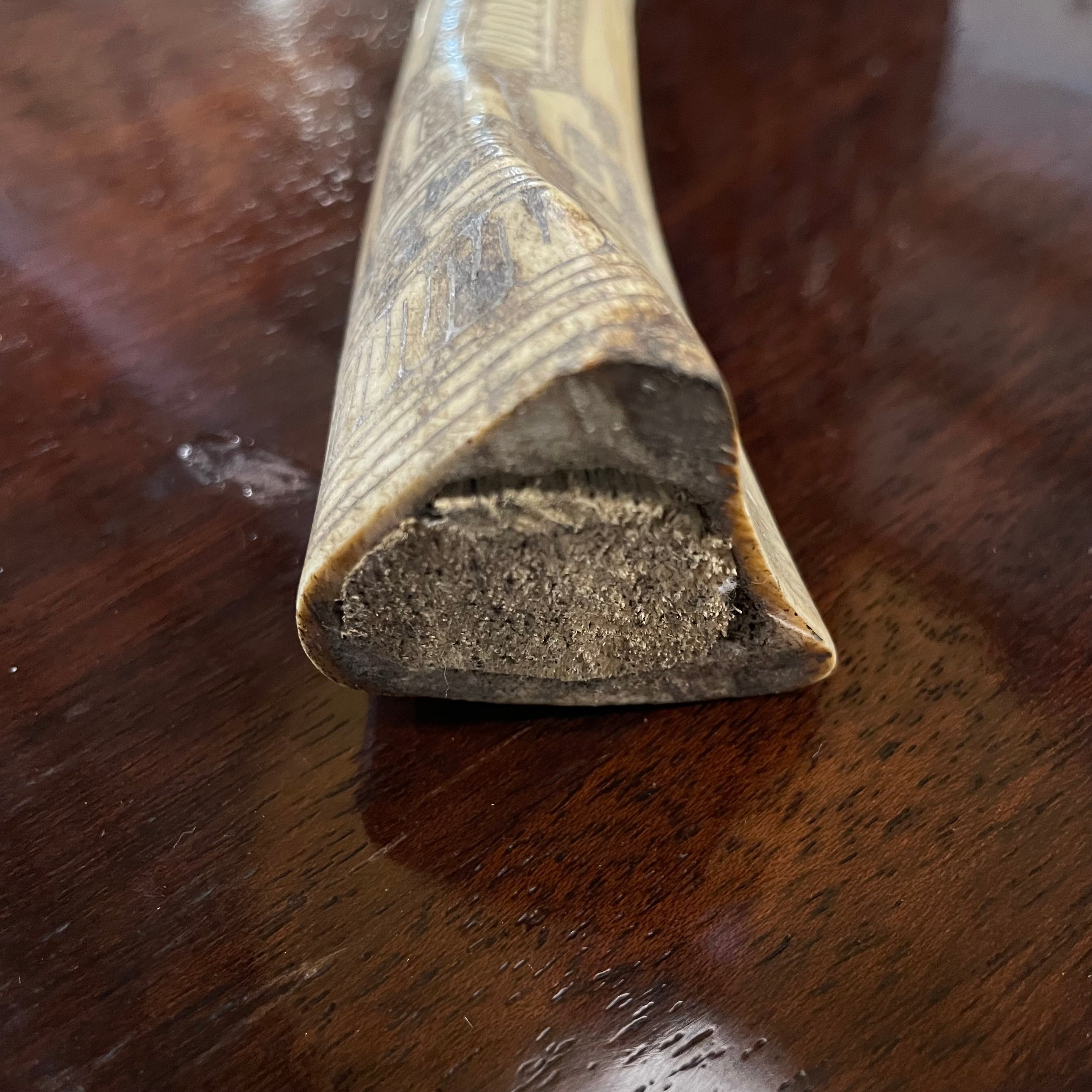 Vintage Batak Tribal Handcarved Medicine Bone, 1.5" x 9.25"