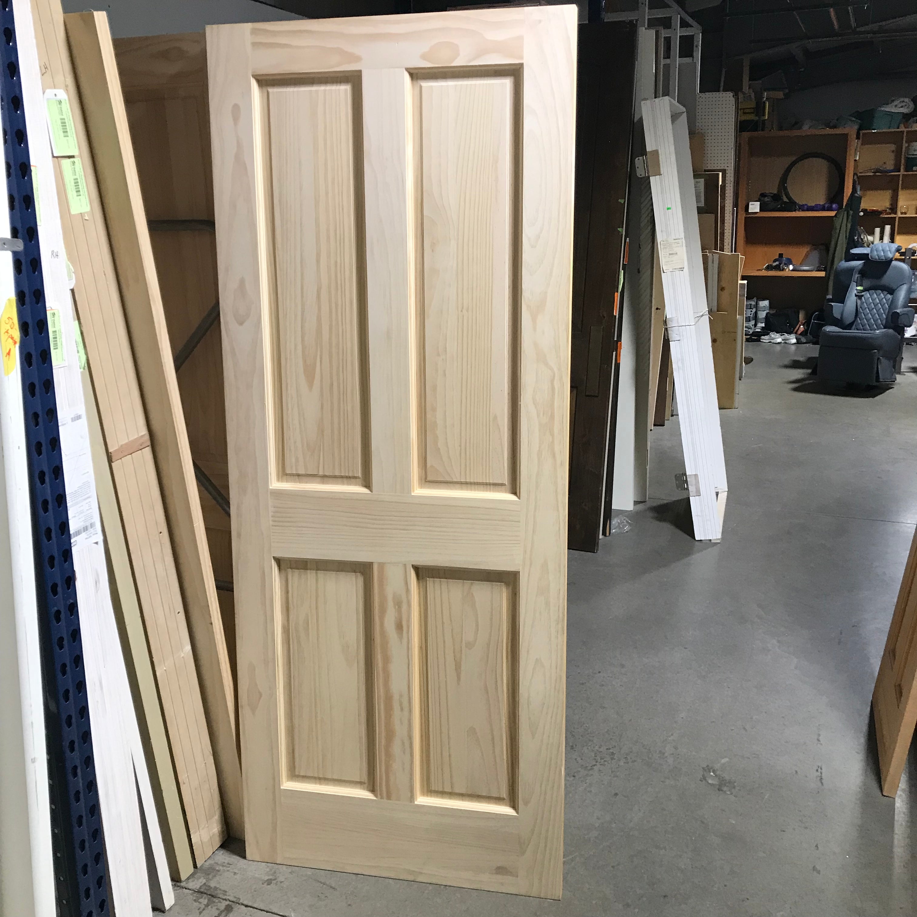 32"x 80"x 1.25" Pine 4 Panel Interior Door