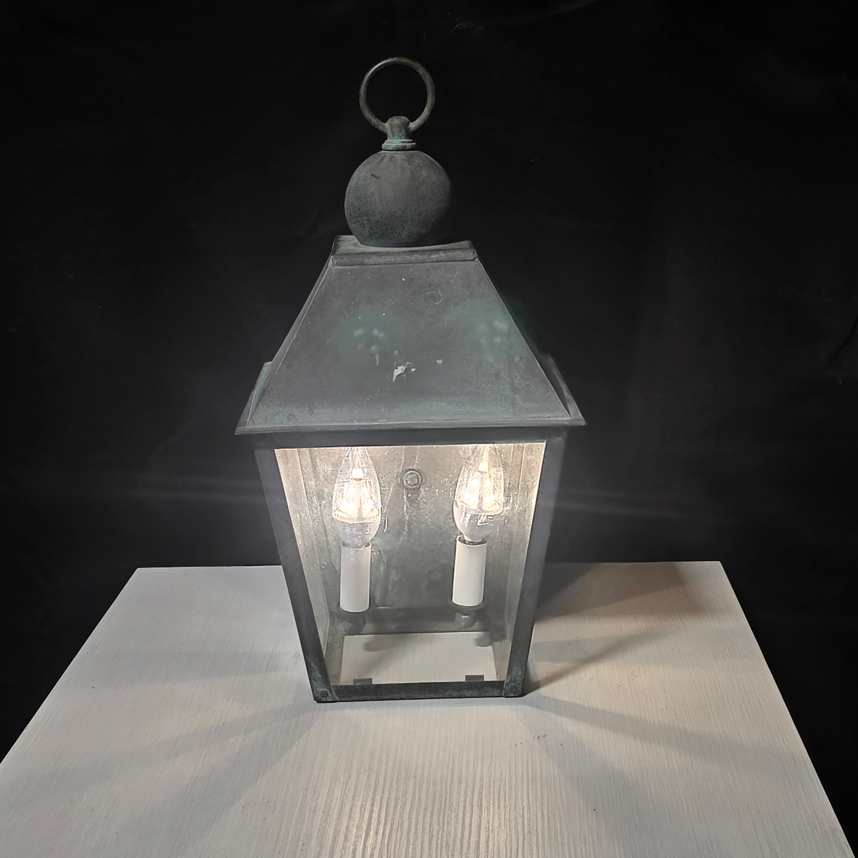 Vintage Copper Outdoor Double Light Lantern 9"x10"x18"