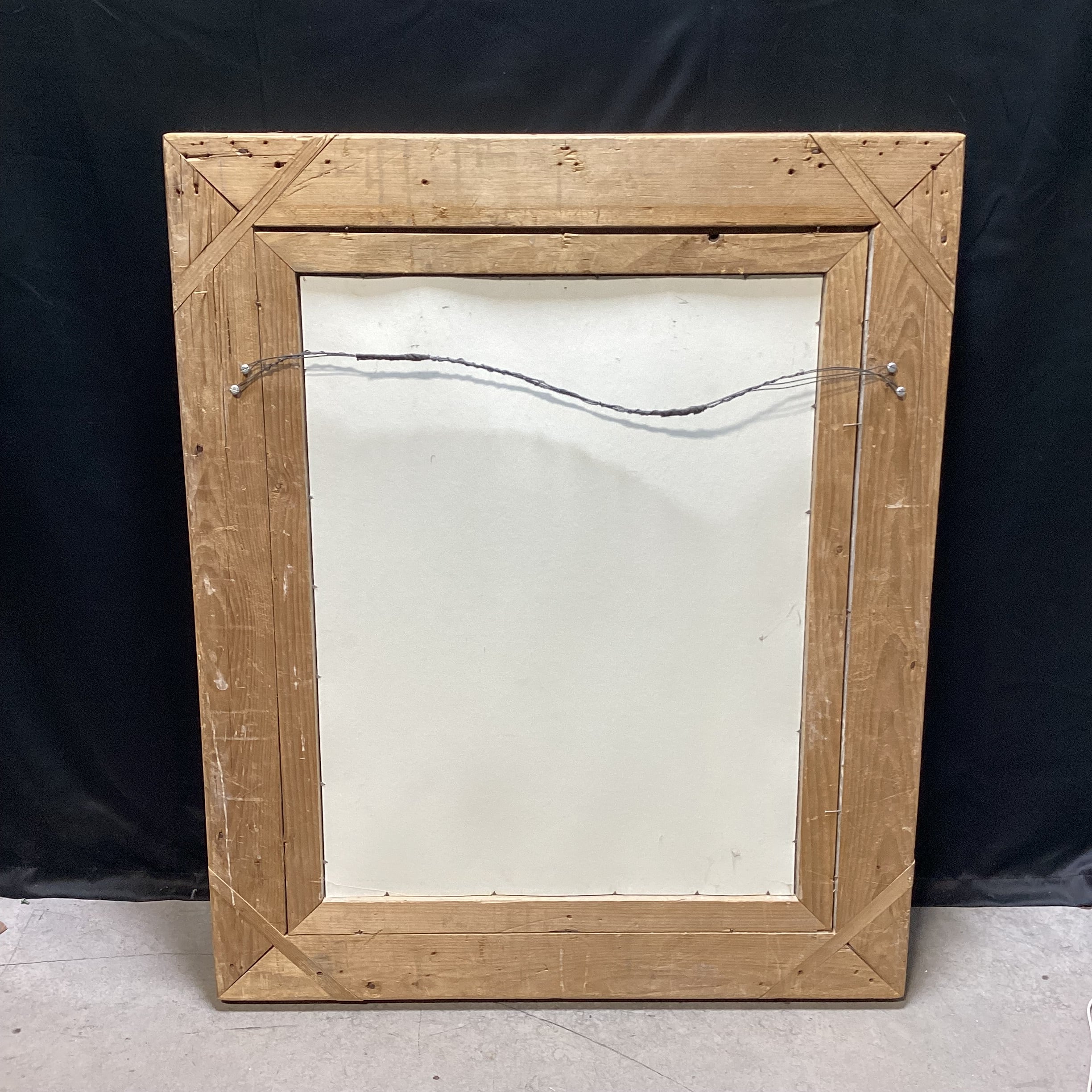 Large Rectangular Pine Wall Mirror 38.5" x 46.5"