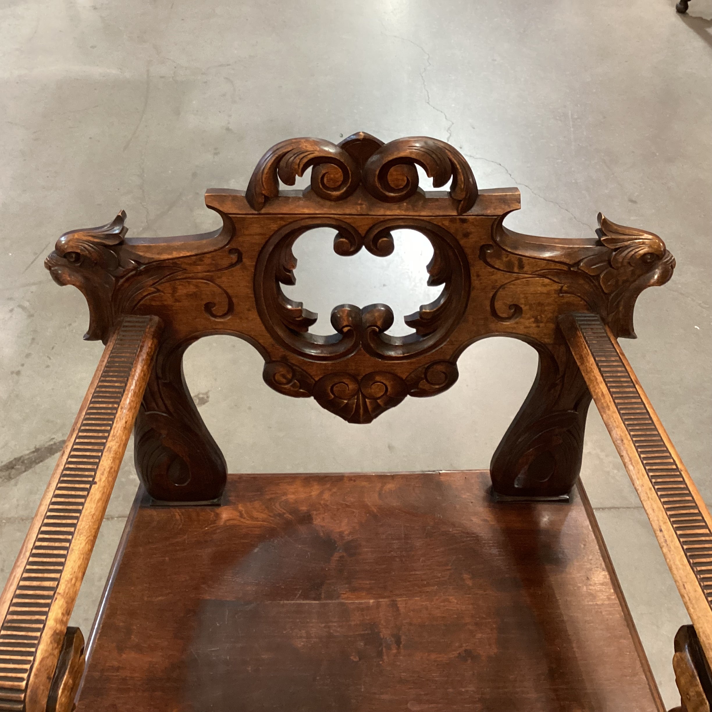 Vintage Ornate Carved Wood Chair 25"x 21"x 36"