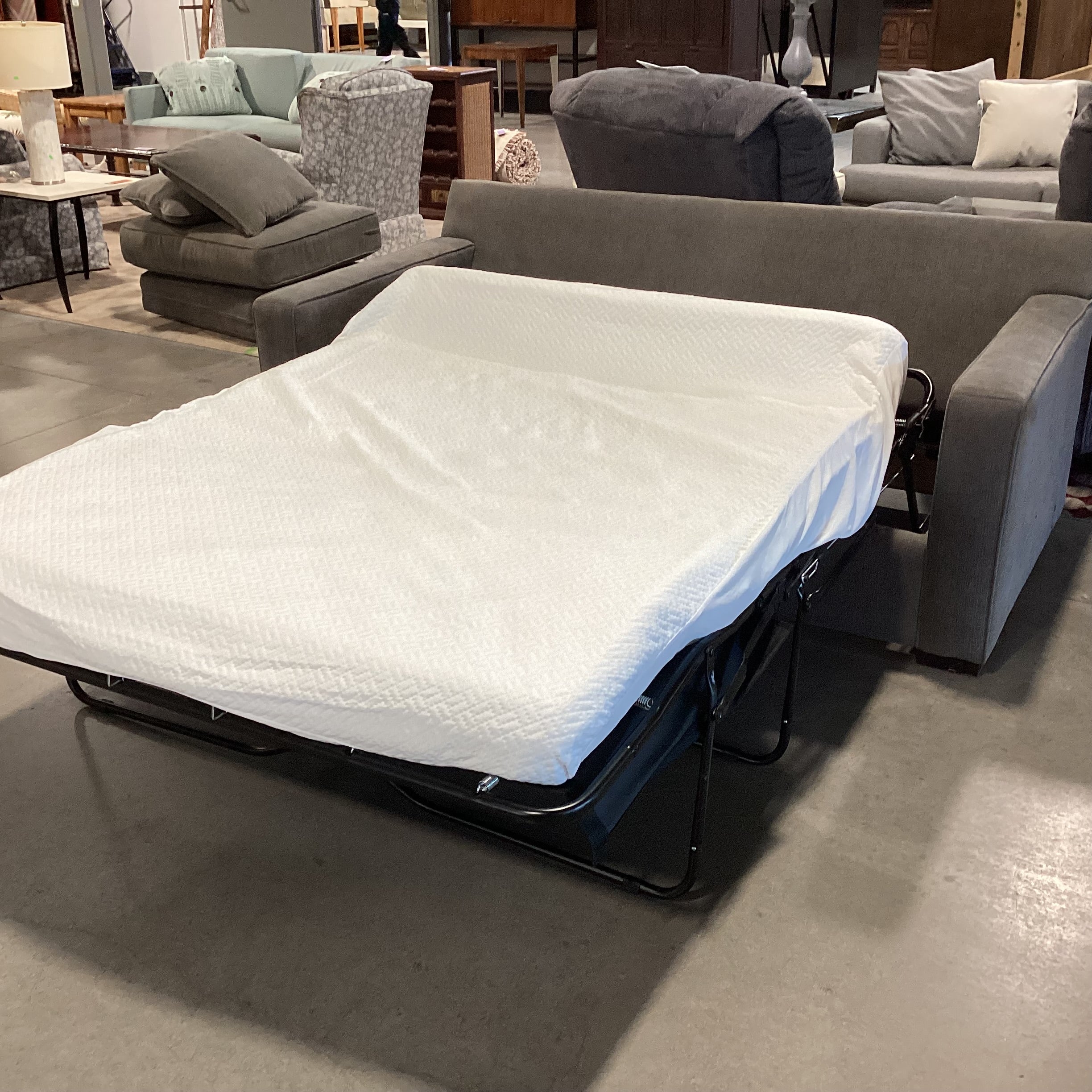 Room & Board Grey Woven Full Sleeper Sofa 75"x 39"x 31"