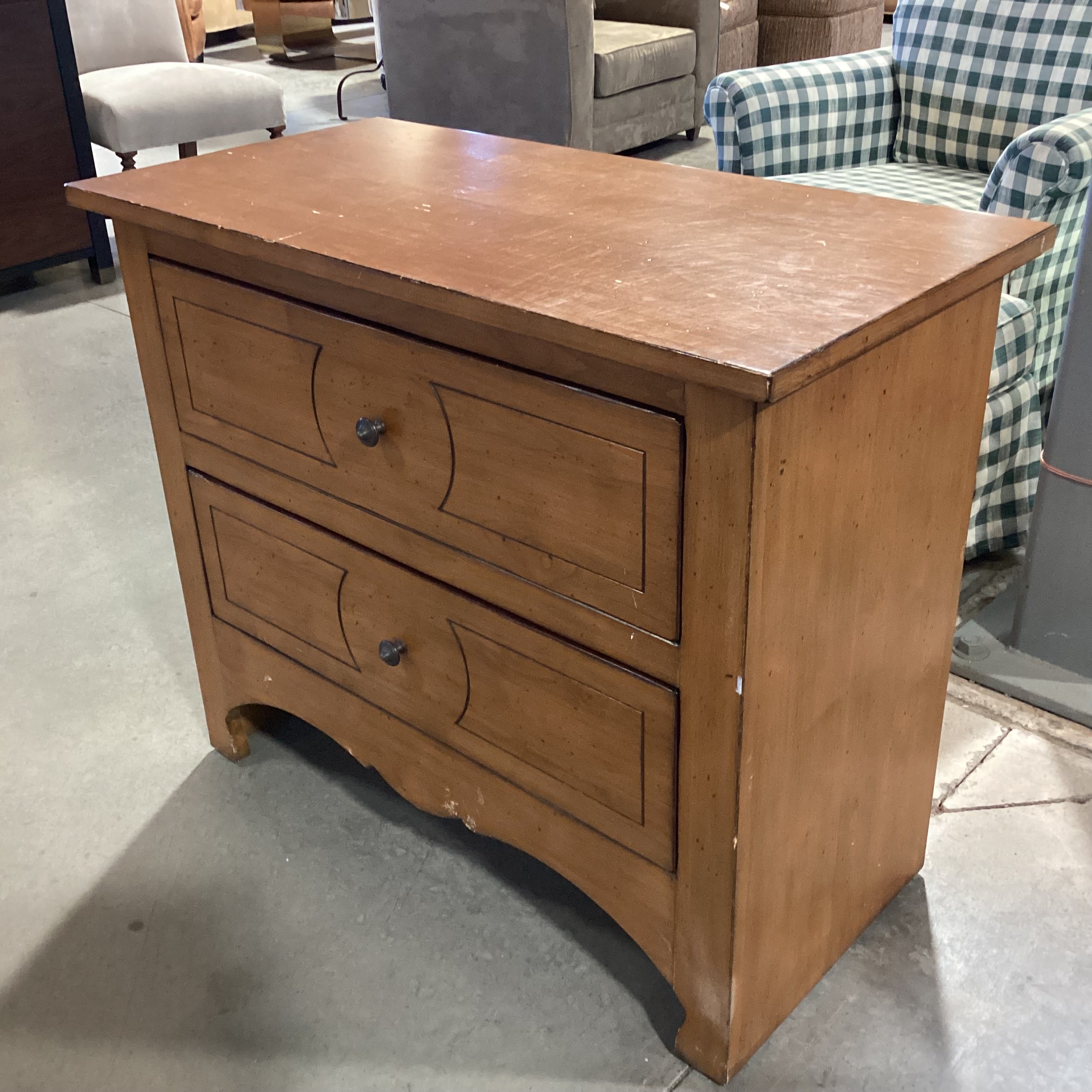 Finished Wood 2 Drawer Chest 36"x 18"x 30"