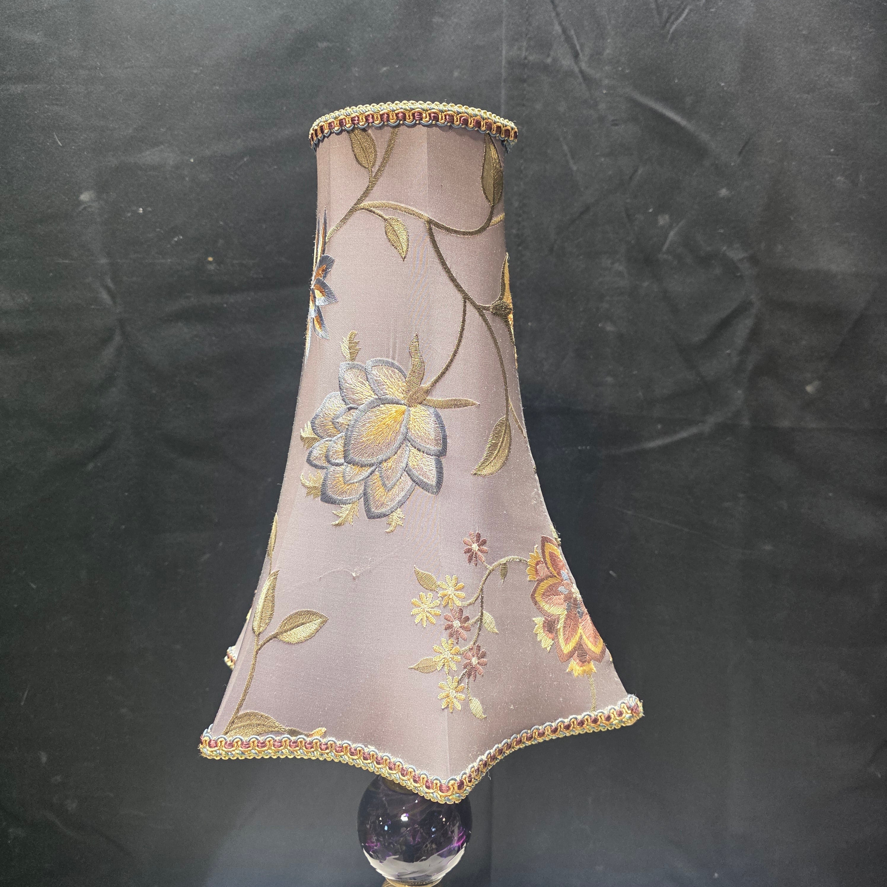 Czech Glass Bohemian Blue and Purple Glass Bohemian Style Table Lamp 10"x10"x26"