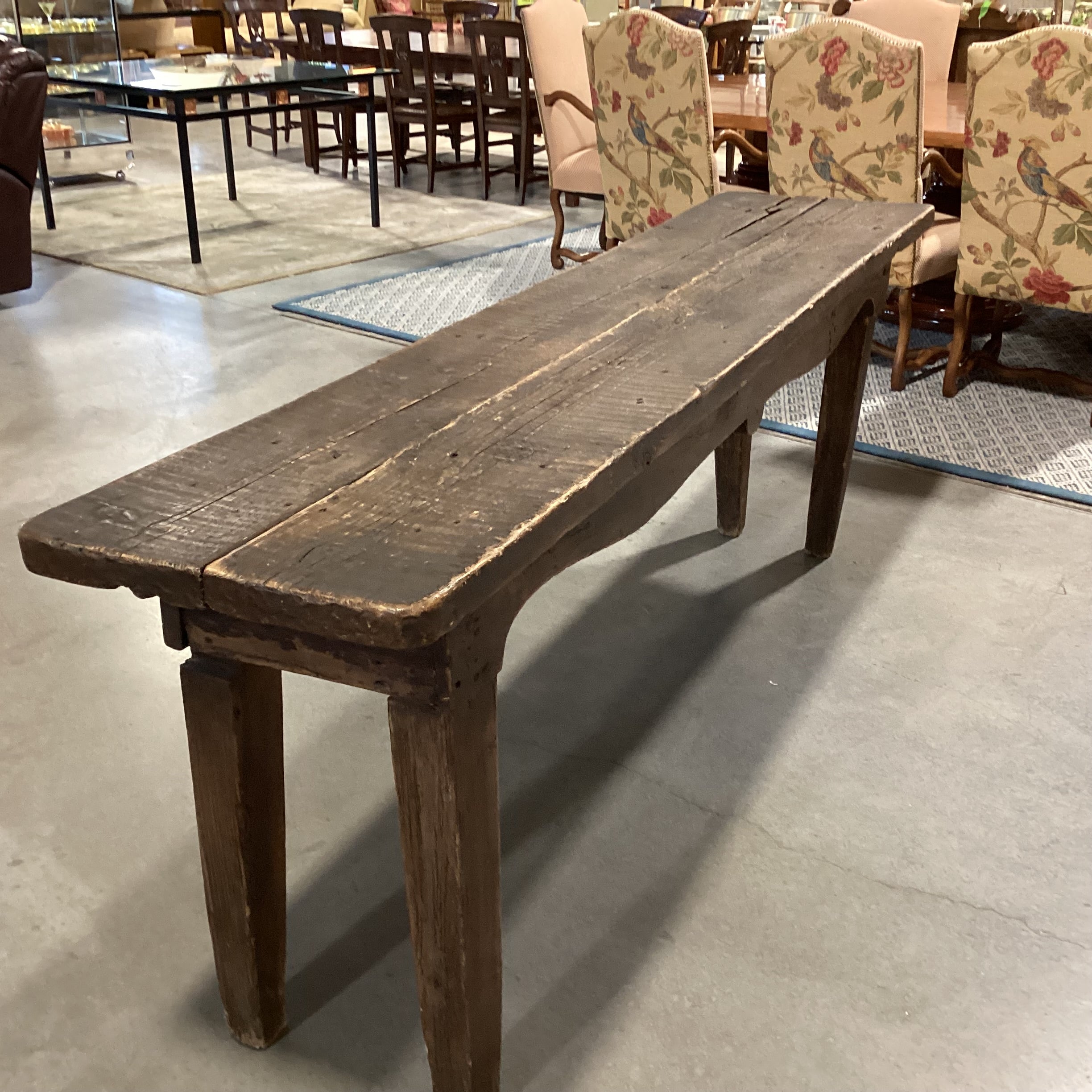 Antique Rustic Reclaimed Wood Console Sofa Table 89"x 20"x 32"