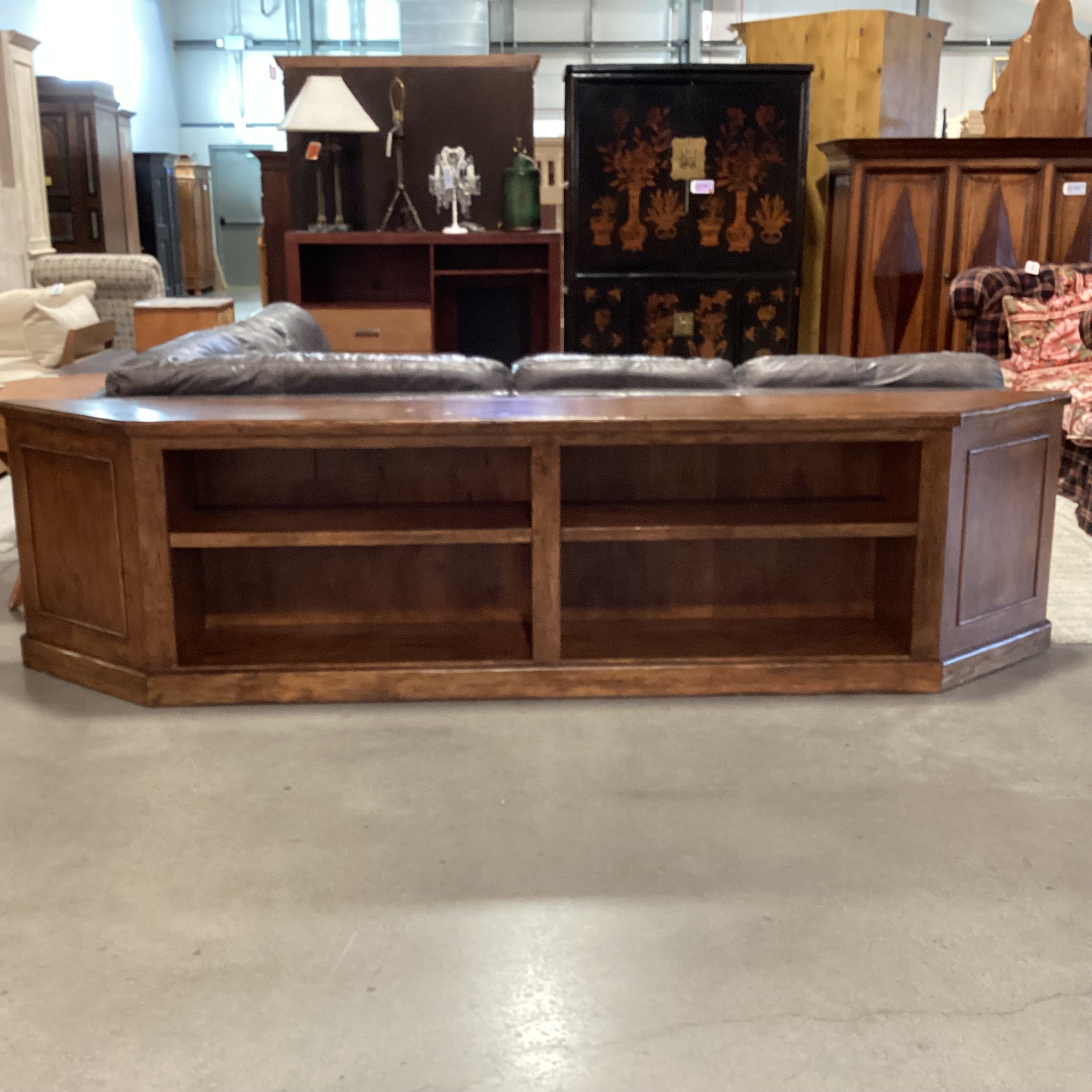 Distressed Finish Solid Wood with Shelves Console Sofa Table 119"x 16"x 30.5"