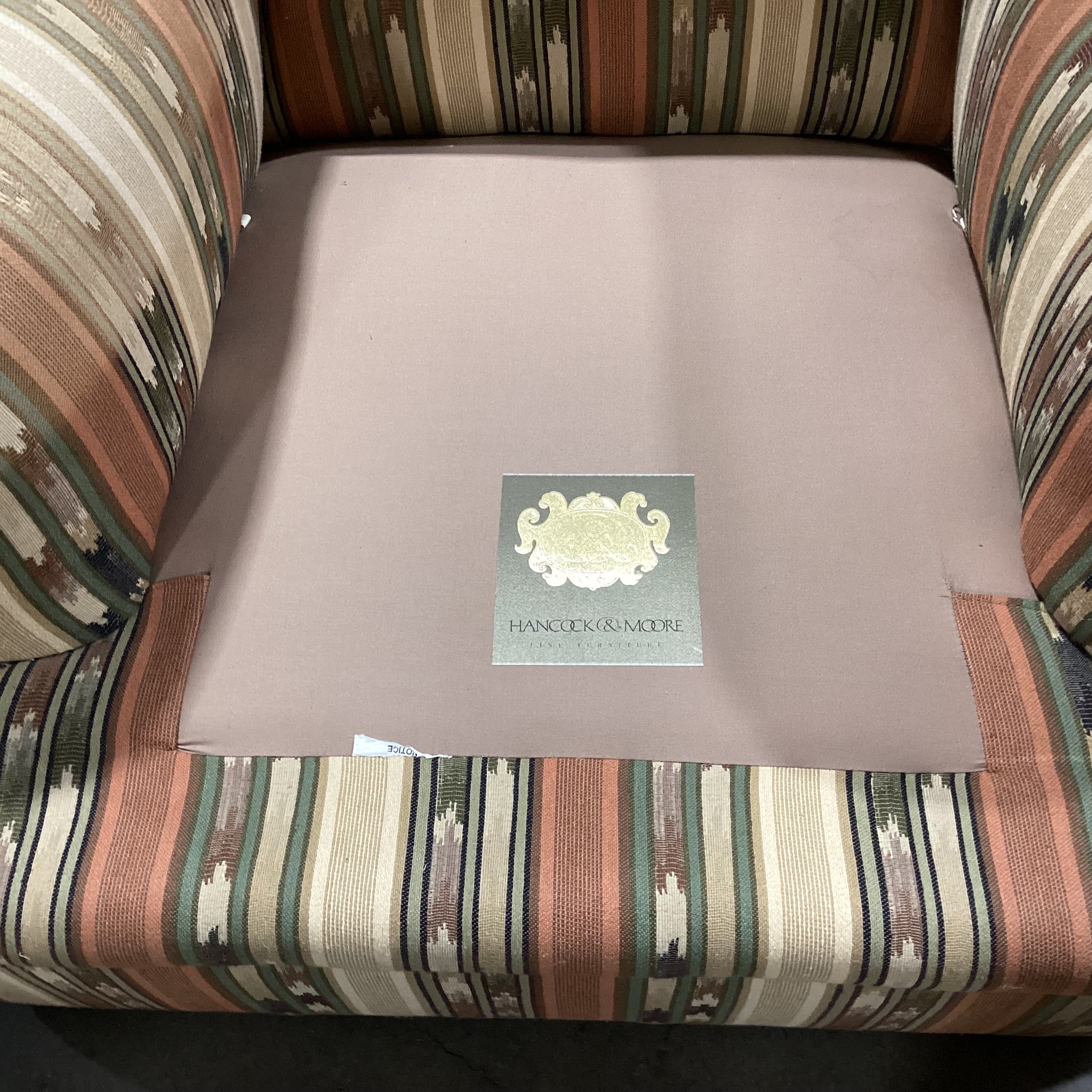 Hancock & Moore Cream Peach Brown Sage Southwest Design with Ottoman Chair 41"x 36"x 31"