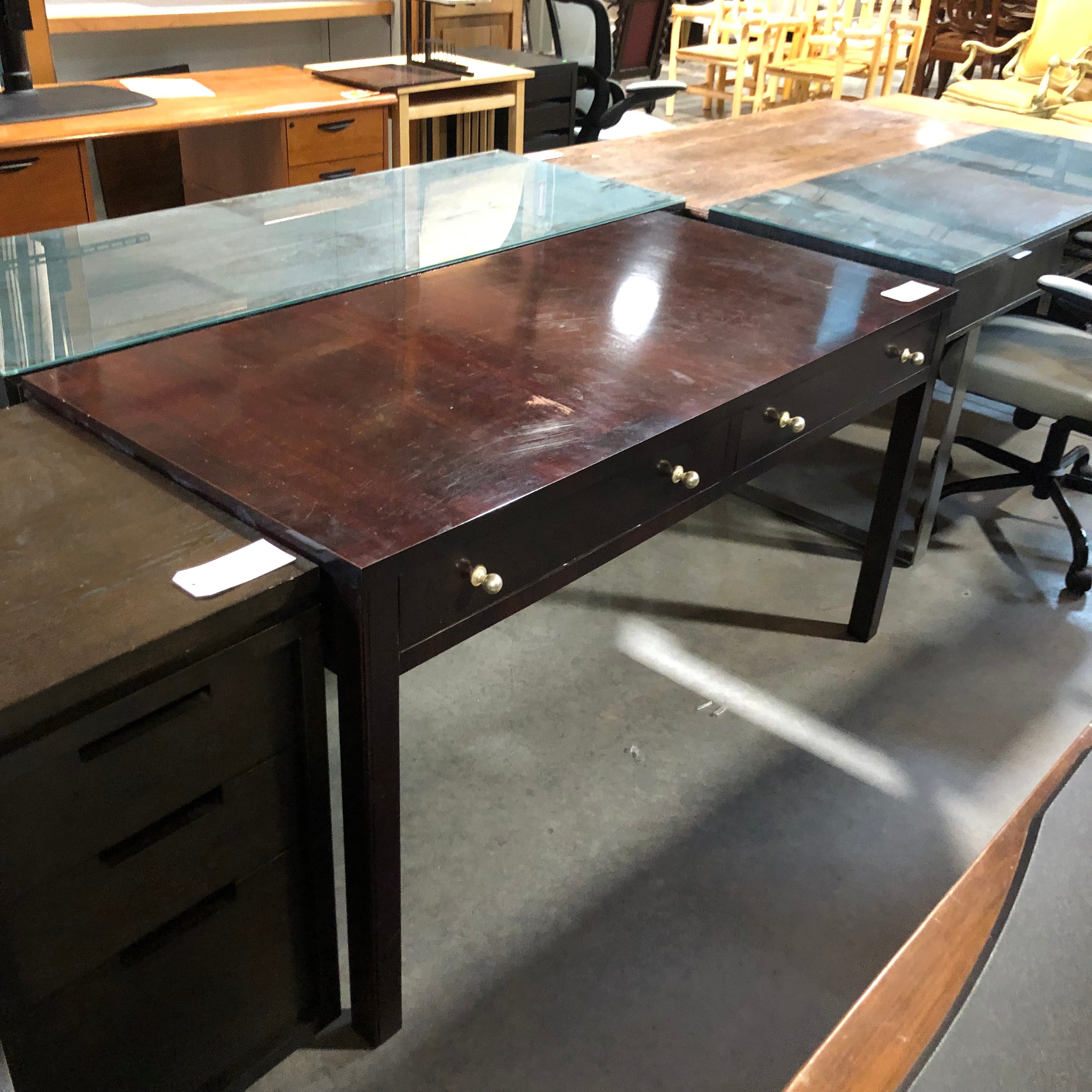 Thomas O' Brien For Hickory Chair Solid Dark Finish Office Desk 58"x 28"x 31"