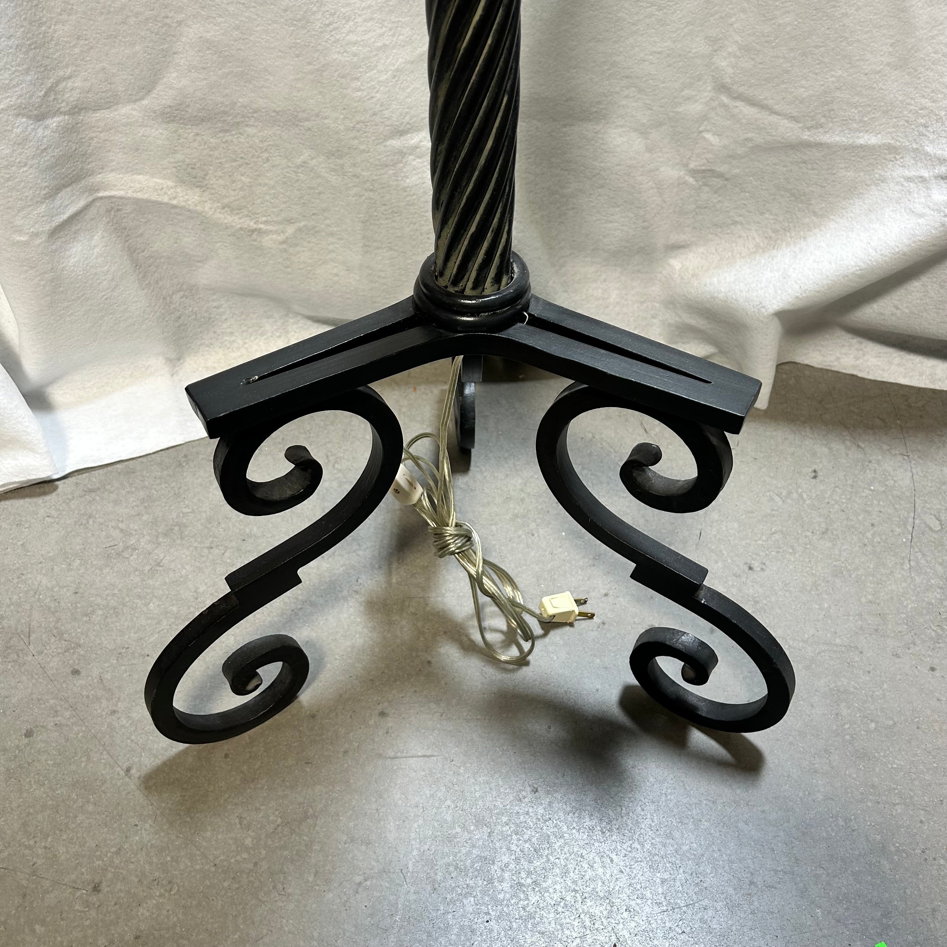 Vintage Heavy Candle Style Wrought Iron Floor Lamp 18"x 69"