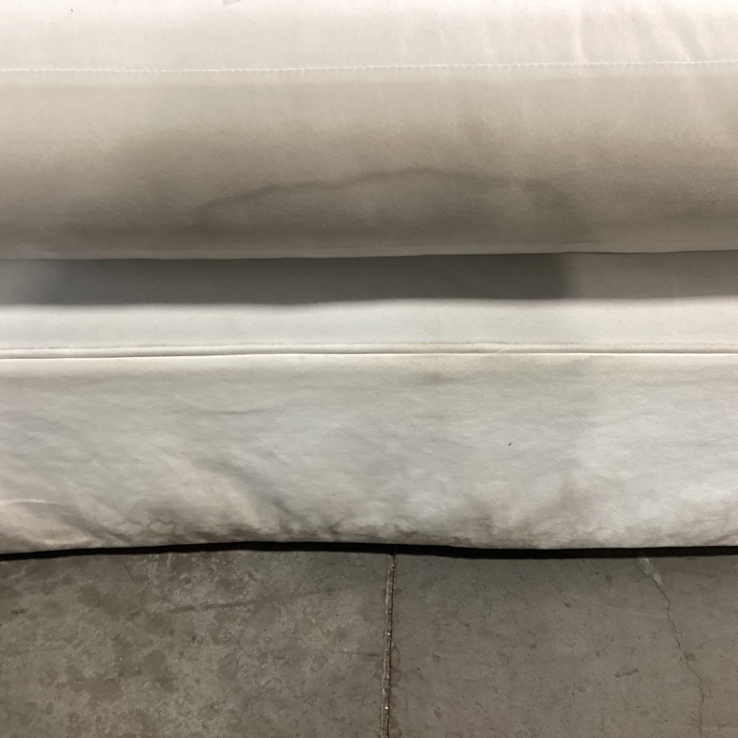 Custom Cream with Gold Tan Fringe Down Mix Roll Arm Sofa 85"x 40"x 31"