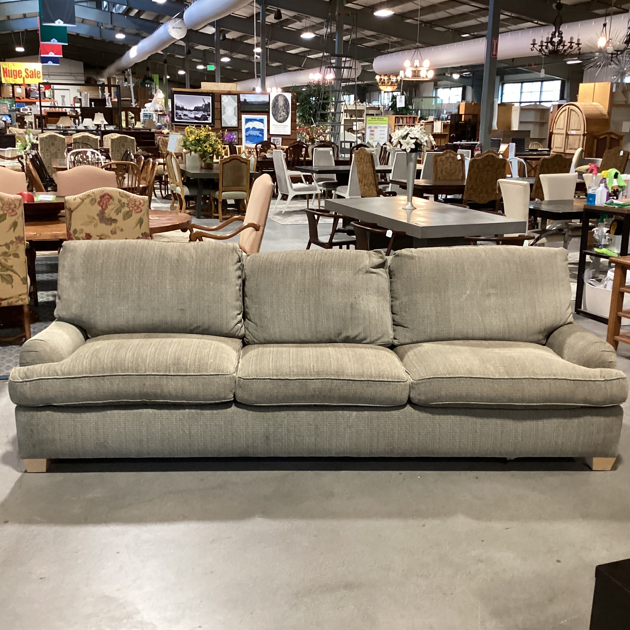 Fitzgerald Staprans Custom Sage Texture Woven Queen Sleeper Sofa 110"x 32"x 34"