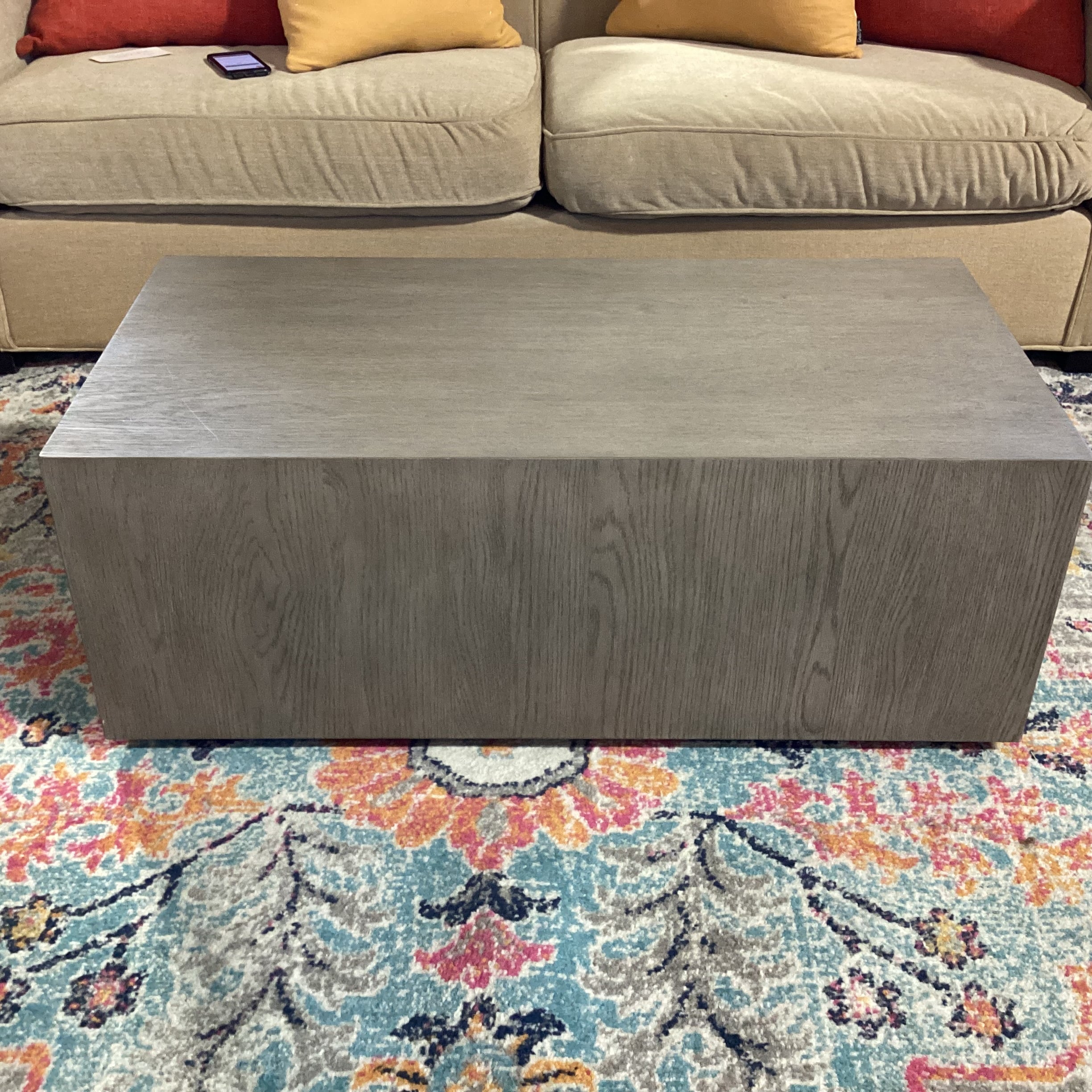 Restoration Hardware Grey Washed Oak Coffee Table 39"x 19"x 15"