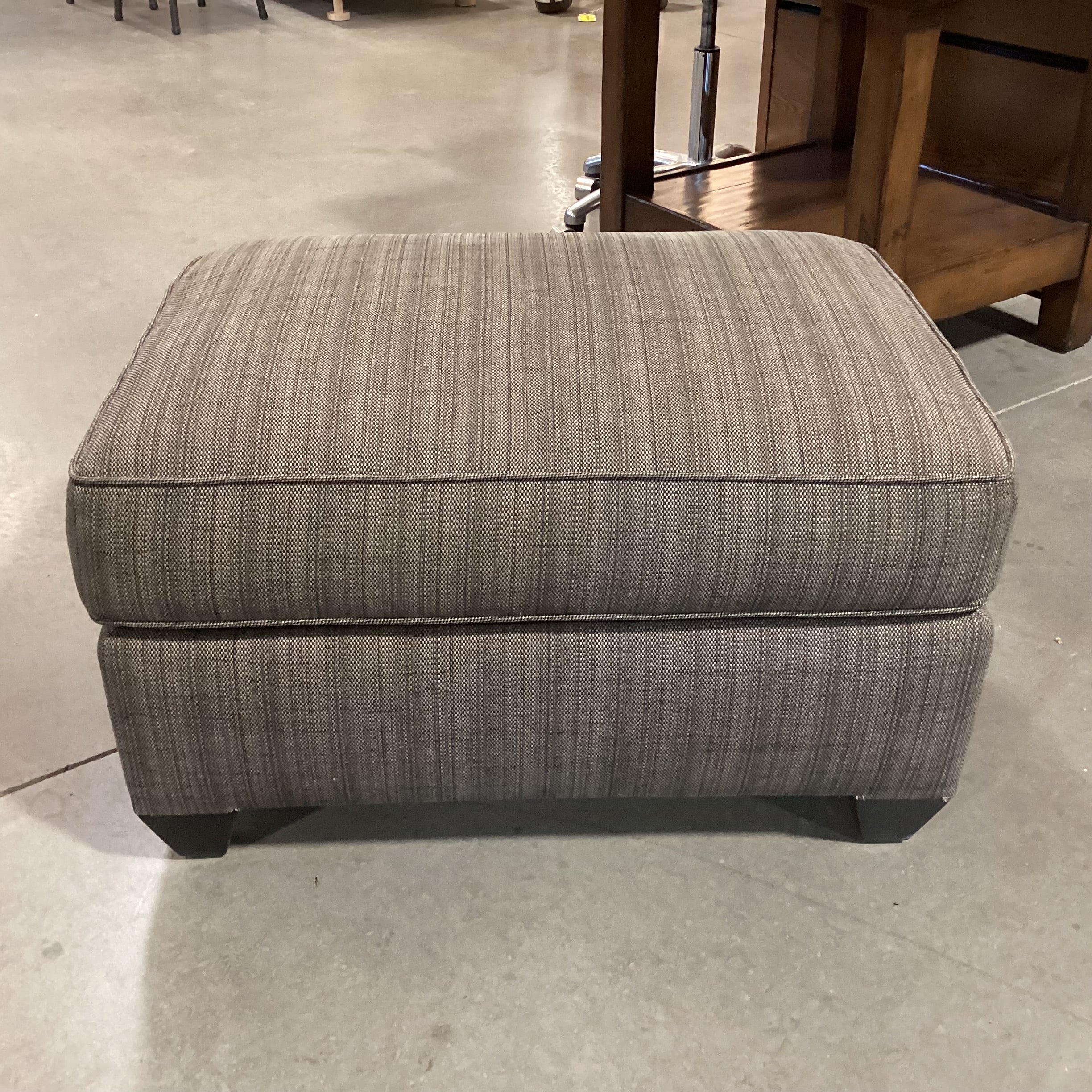 Donghia Down Brown & Gray Tweed Ottoman 30"x 22"x 16"