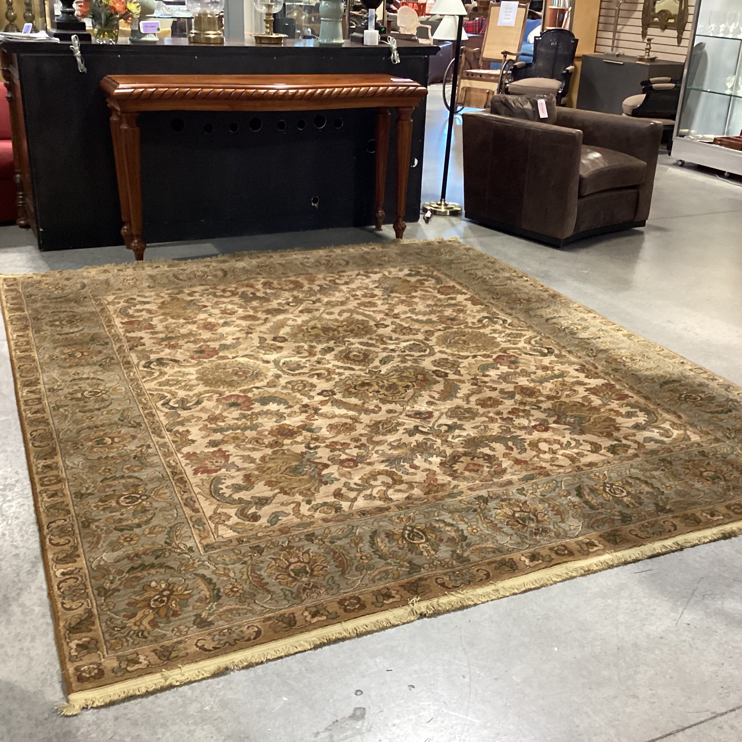 Karastan Samovar Teawash Gold Olive Rust Woven Wool Rug 8'8"x 10'