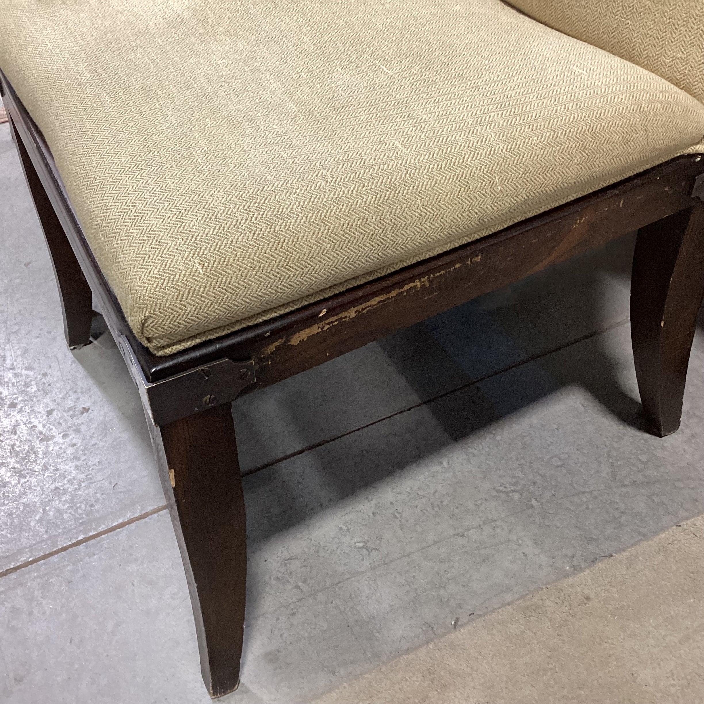 SET of 6 Golden Wool Blend Nailhead & Dark Finish Wood with Bracket Accent Dining Chair 23"x 26"x 42"