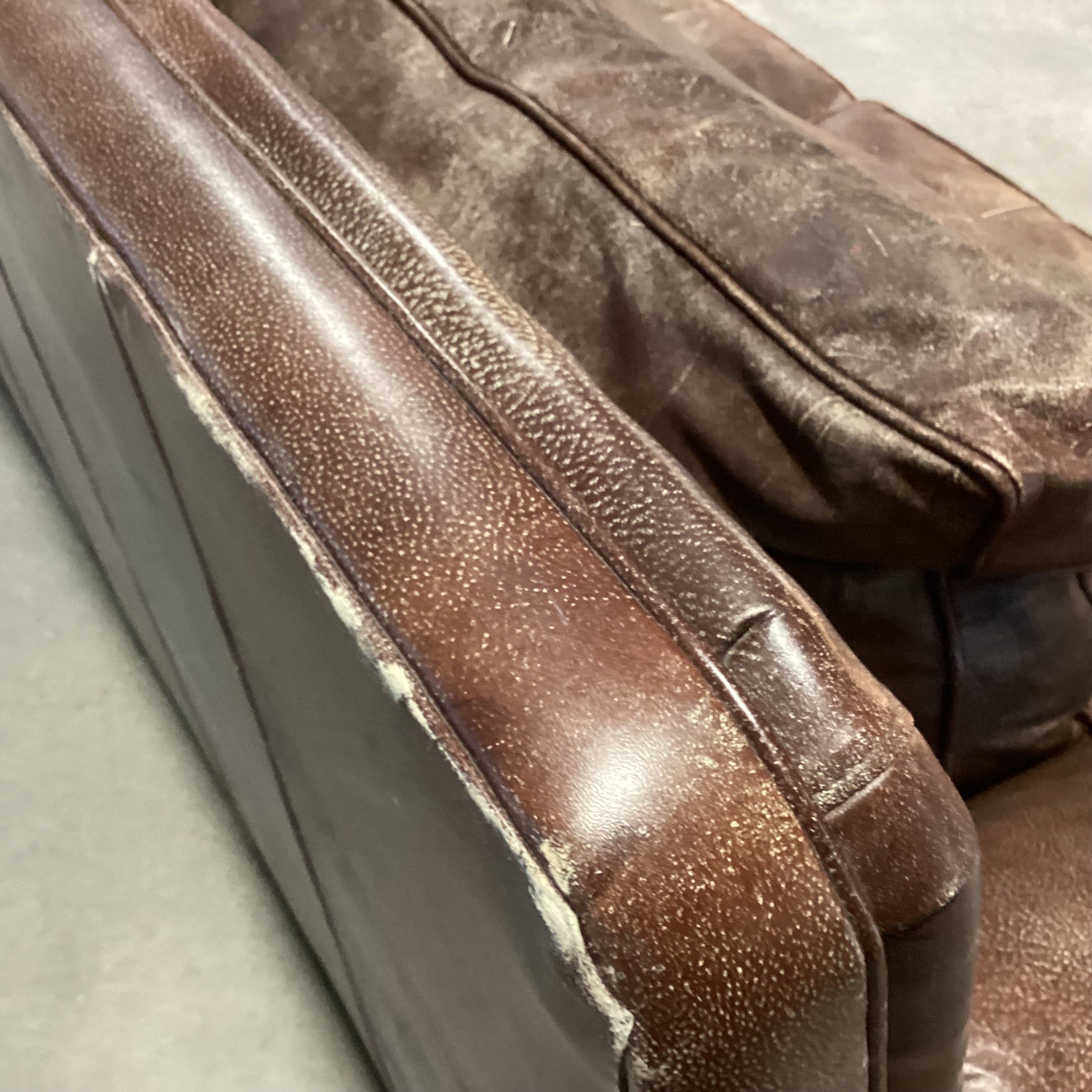 Distressed Leather Nailhead Highback Sofa 80"x 41"x 36"