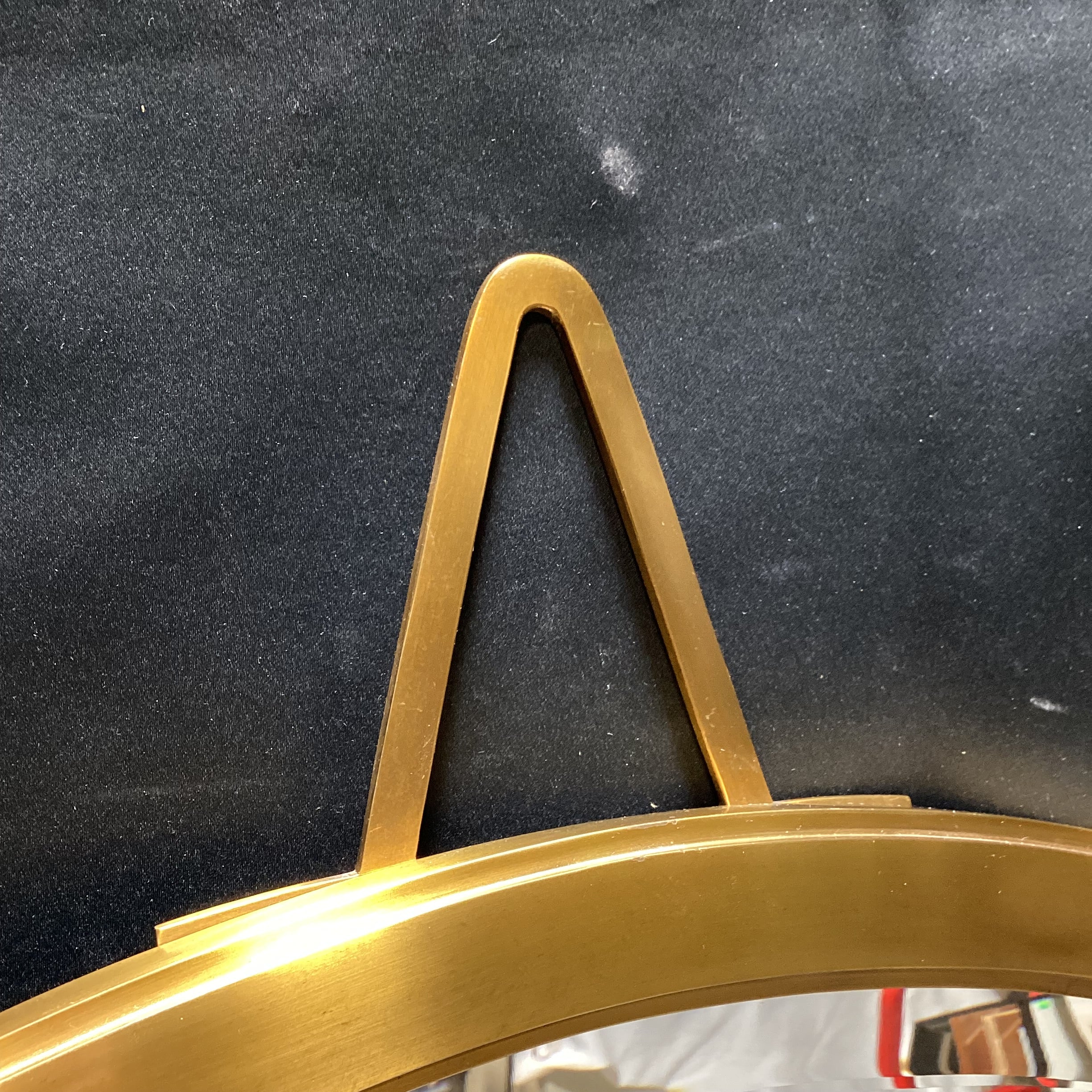 RH Brass Bevelled Edge Round Pendant Mirror 30" x 40"