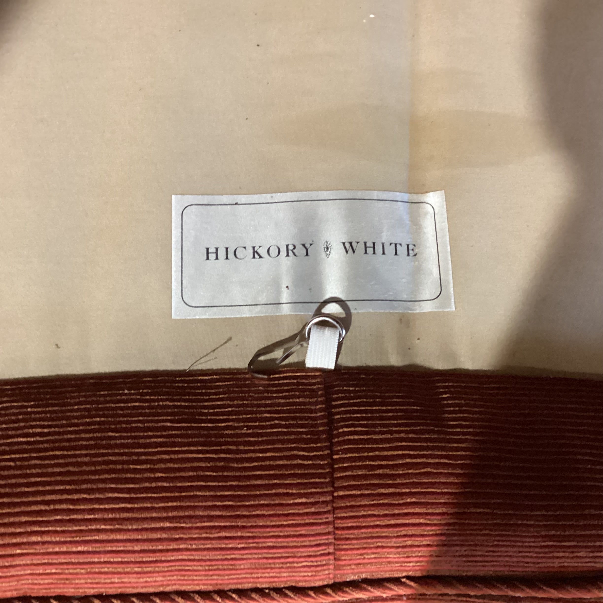 Hickory White Burnt Orange & Gold Raised Ribbed Texture Down Mix Curved Sofa 89"x 48"x 31"