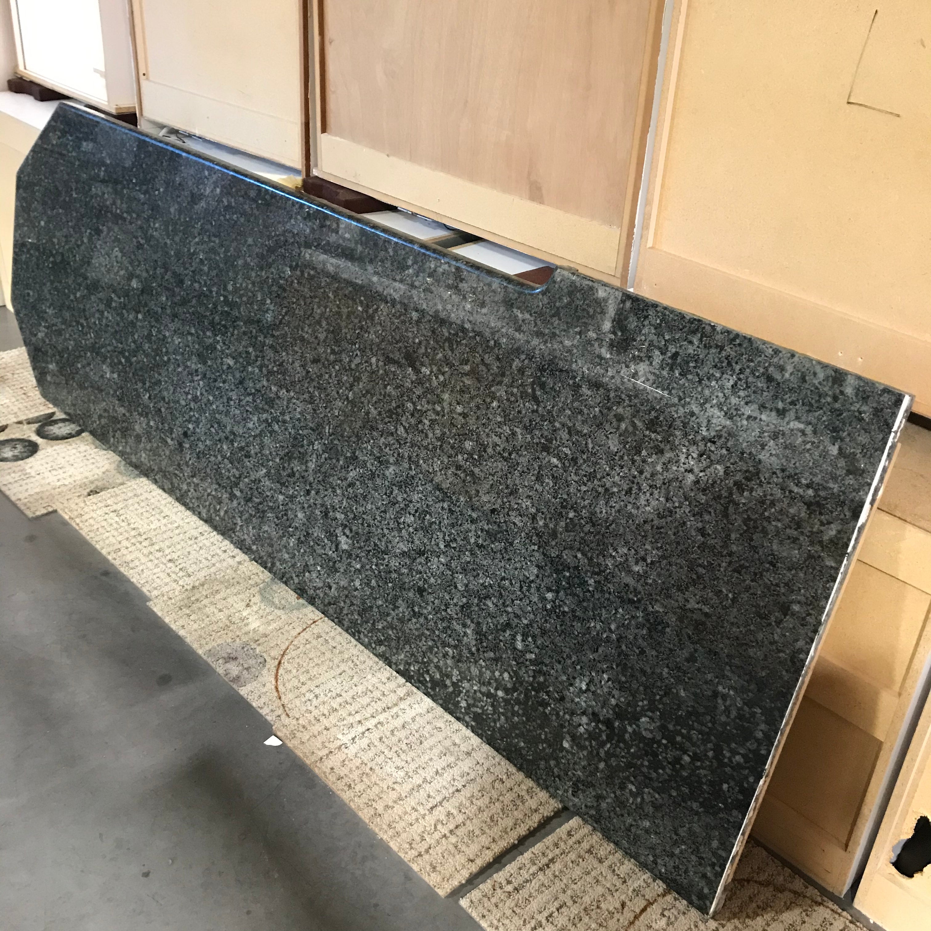 105.5"x 35" Grey Green Granite Bar Island Top with Built in 3/4" Plywood