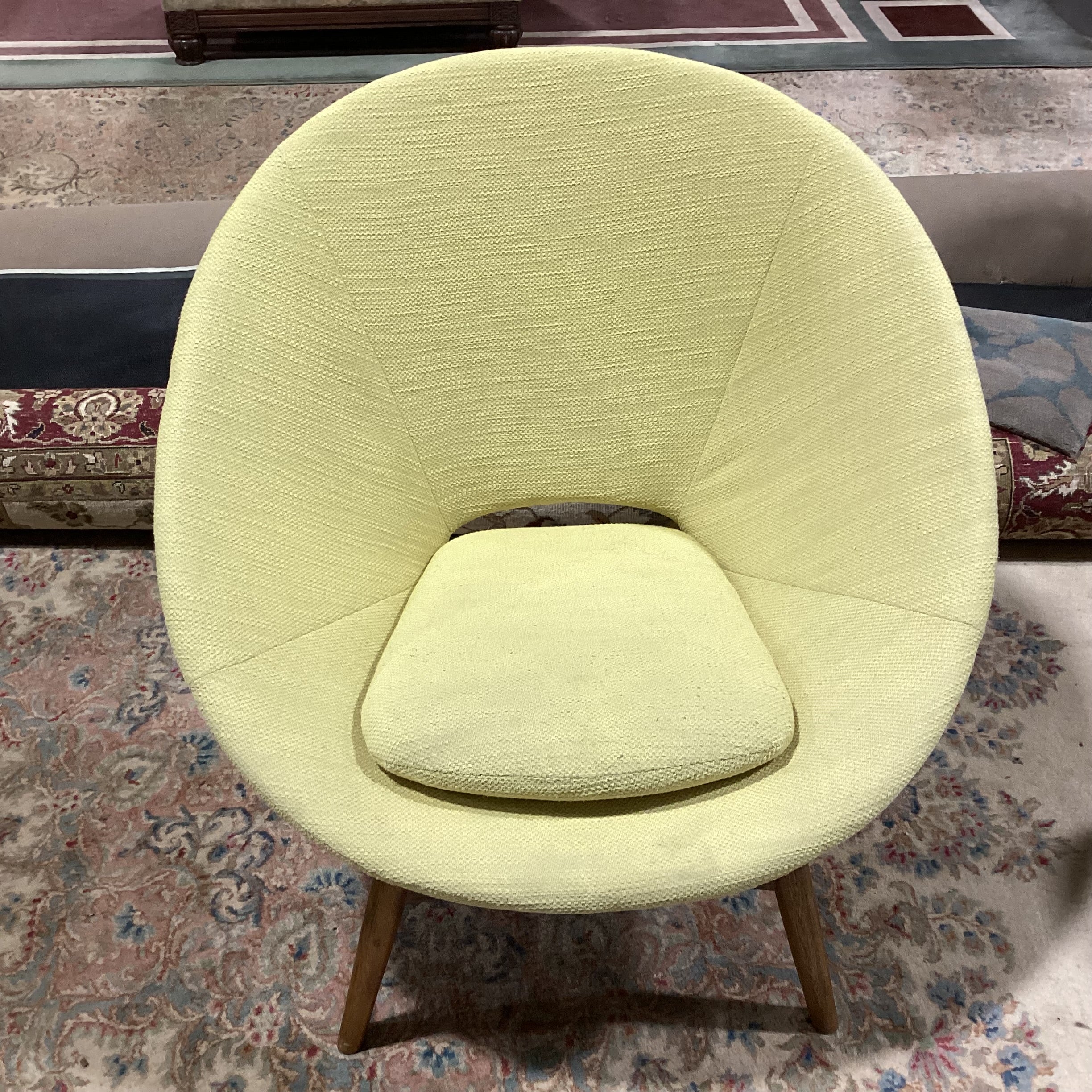 West Elm Mid Century Style Yellow Luna Chair 37"x 36"x 35"